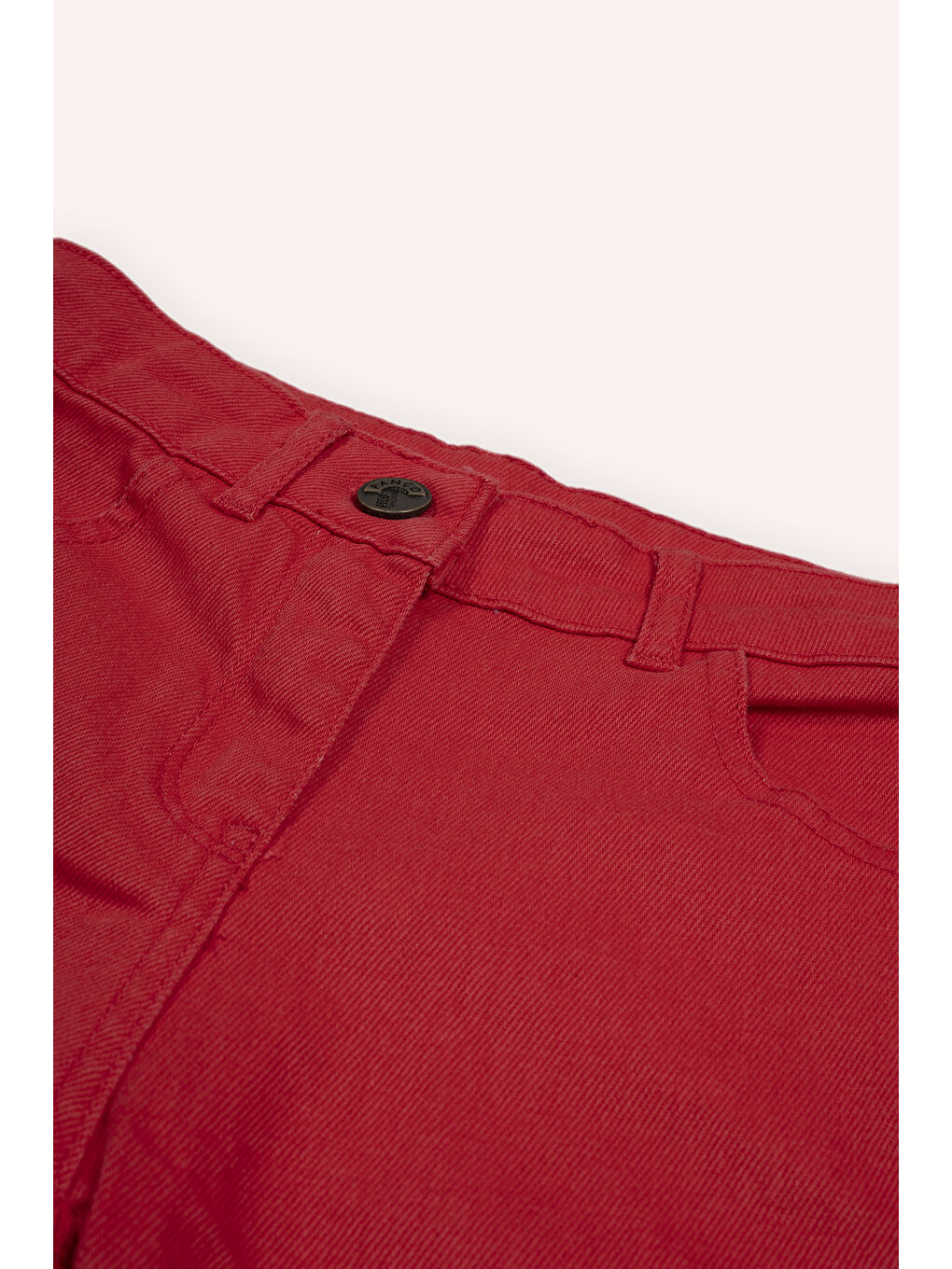 Kız Çocuk Cepli Kırmızı Jean Pantolon-2