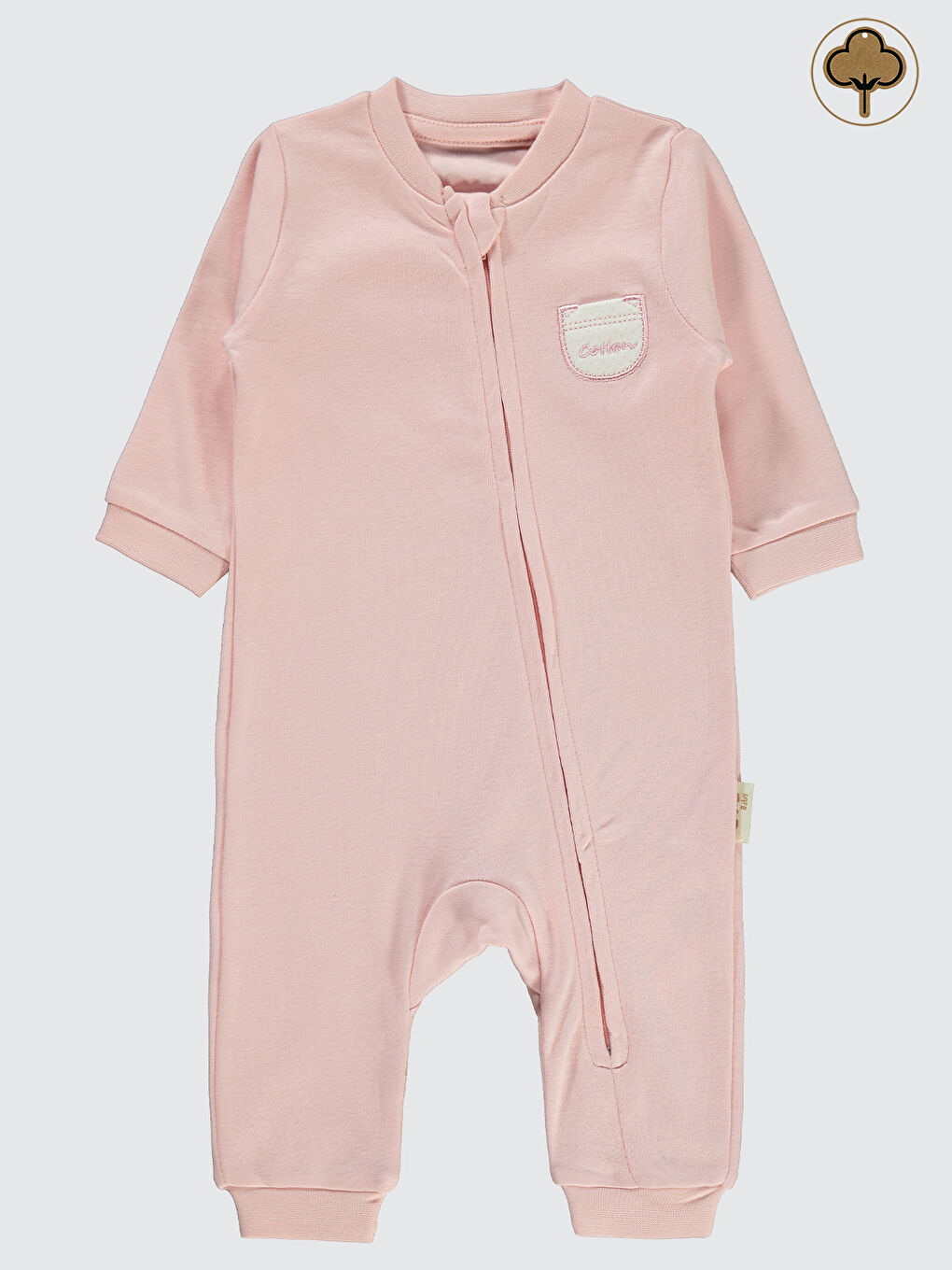Civil Baby Bebek Organik Patiksiz Tulum 0-6 Ay Pembe