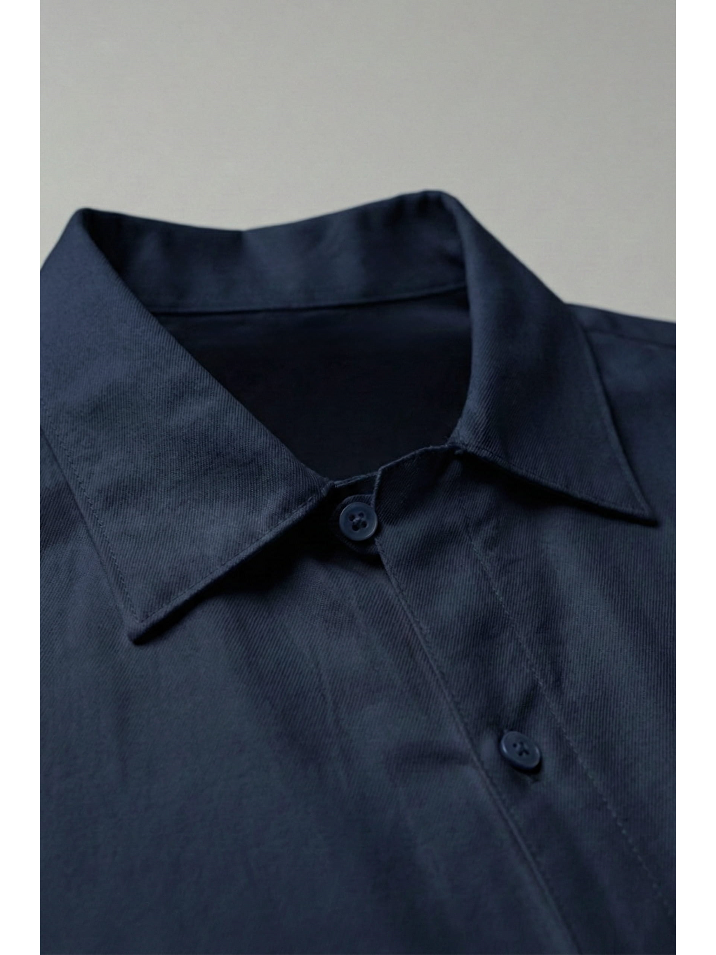 Erkek Relaxed Fit Uzun Kollu Basic Gömlek Lacivert-2