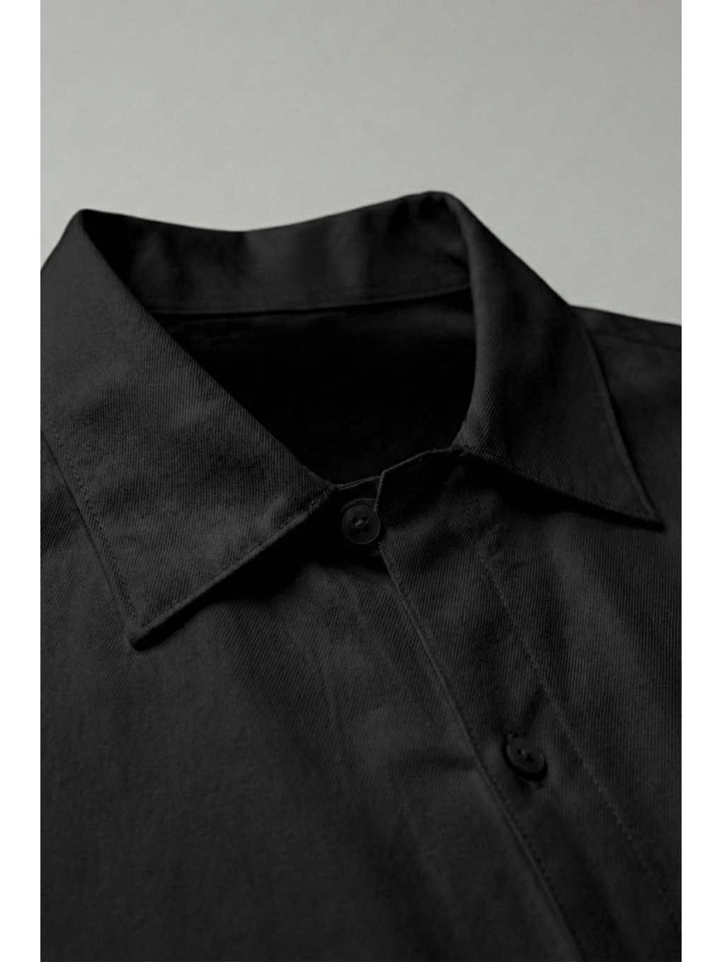 Erkek Relaxed Fit Uzun Kollu Basic Gömlek Siyah-2