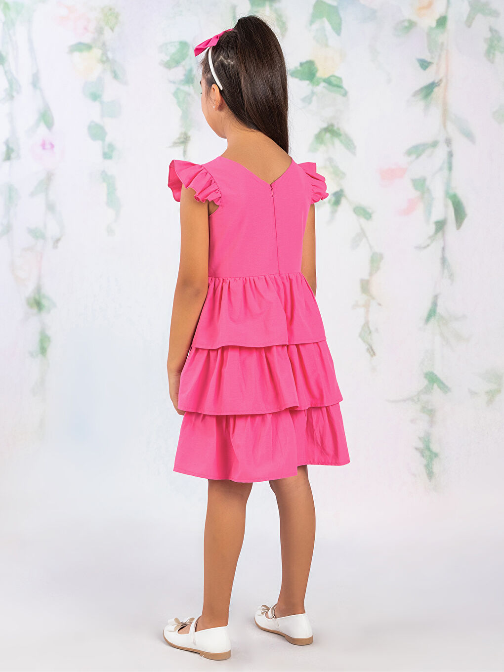 Girls Kız Çocuk Elbise 6-9 Yaş Fuşya-2
