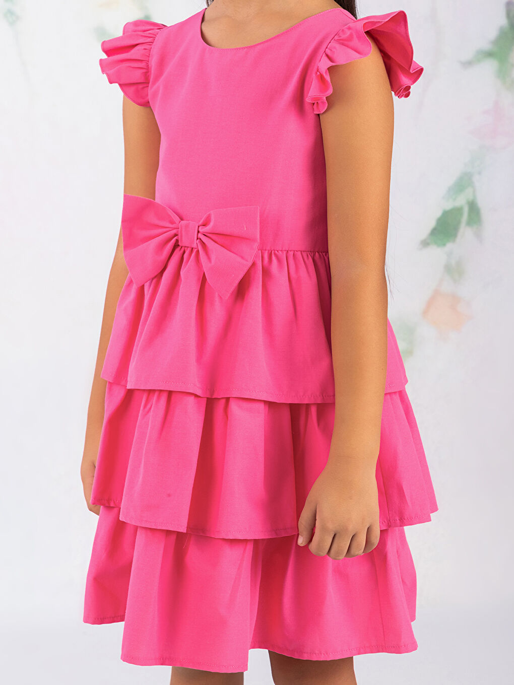 Girls Kız Çocuk Elbise 6-9 Yaş Fuşya-3