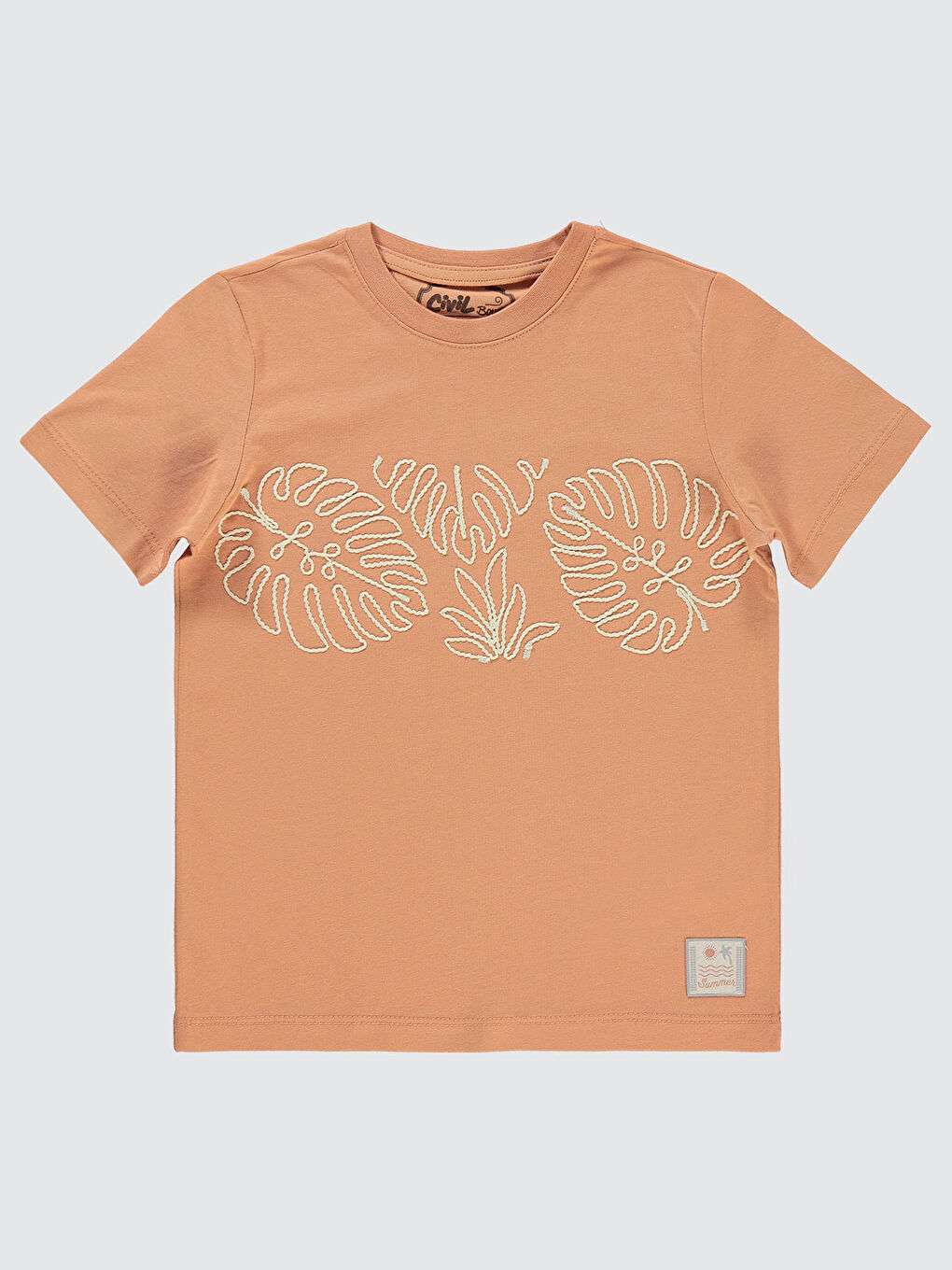 Kahverengi Boys Erkek Çocuk Tişört 10-13 Yaş Kiremit