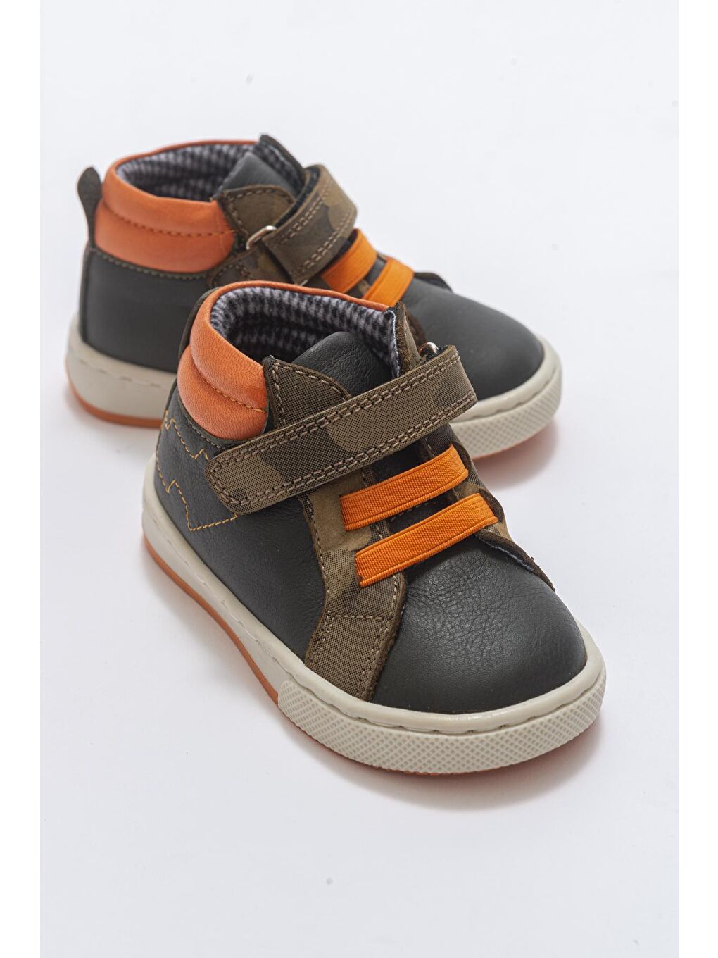 Erkek Çocuk Haki Hakiki Deri Anatomik Günlük Bot