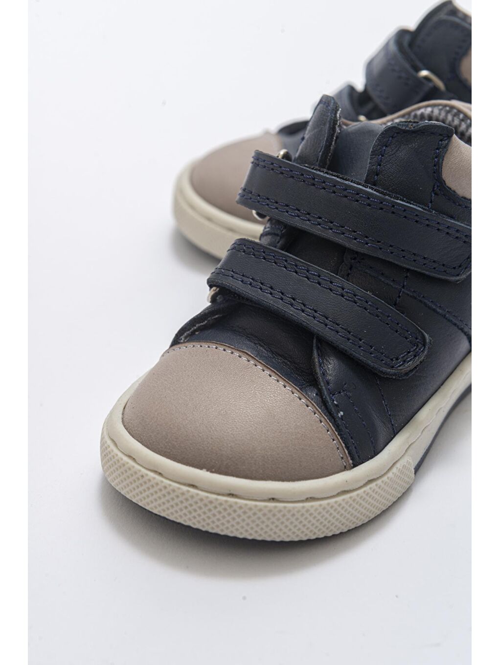 Erkek Çocuk Lacivert Hakiki Deri Anatomik Günlük Bot-1