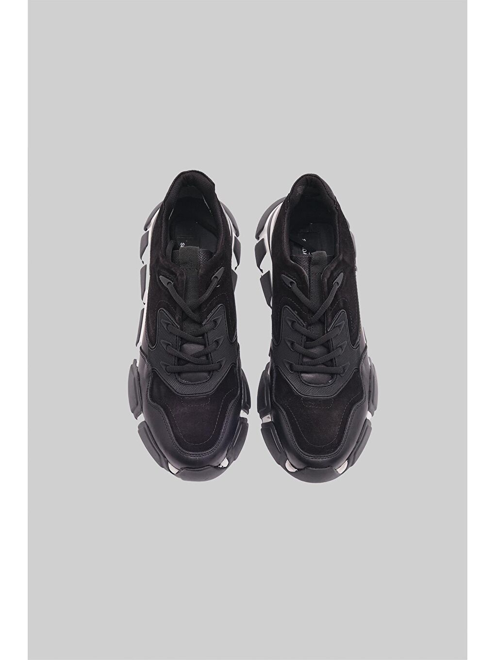 Siyah Tulcan Erkek Hakiki Deri Süet Sneaker-4