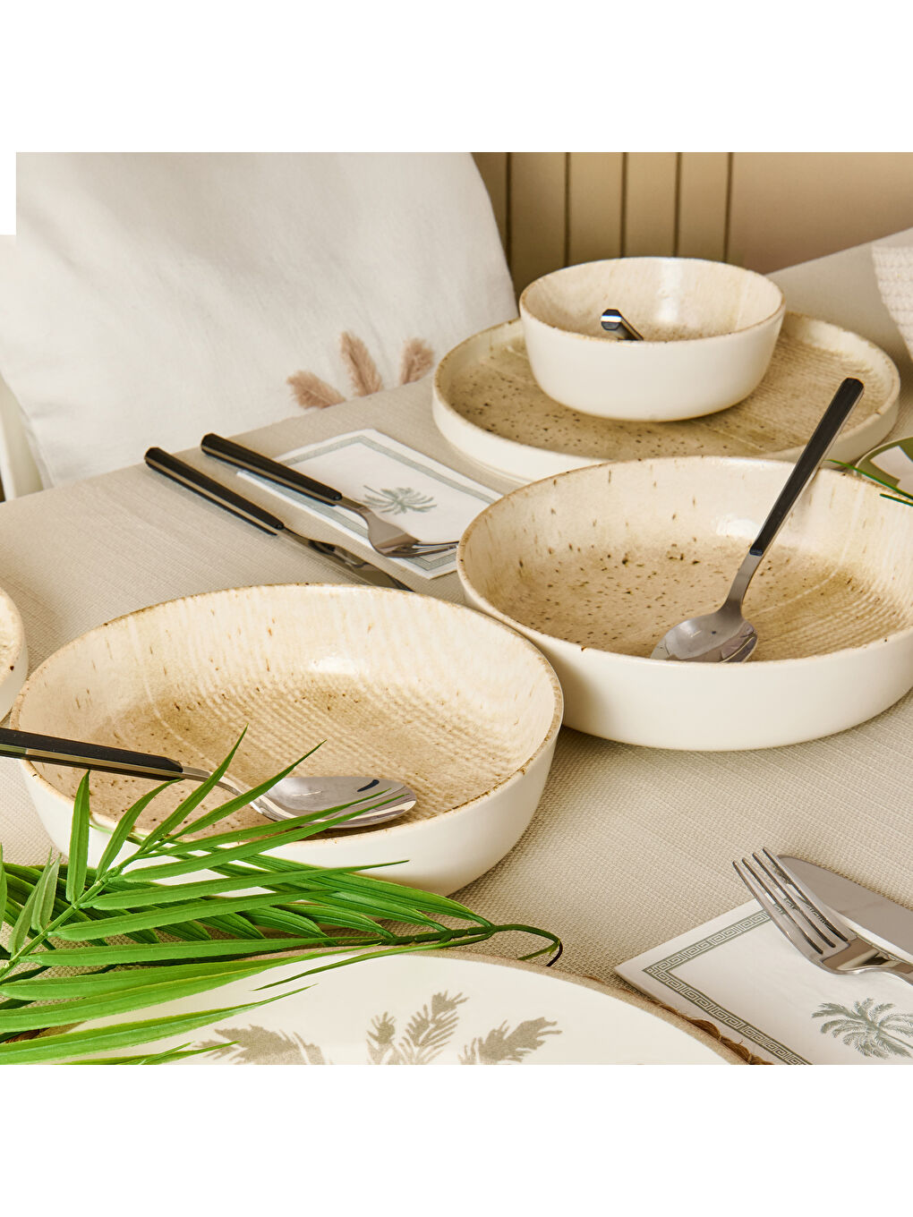 Kitchen 18 Parça Boho Yemek Takımı - Bej-2