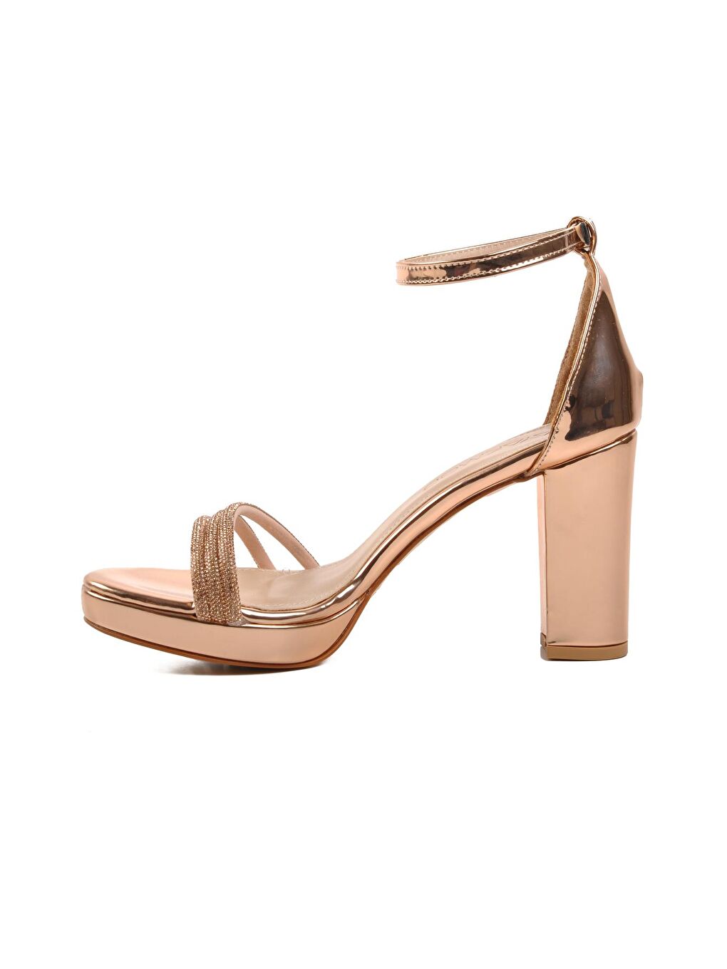 Sarı Altın Renkli Kadın Topuklu Ayakkabı 283-1