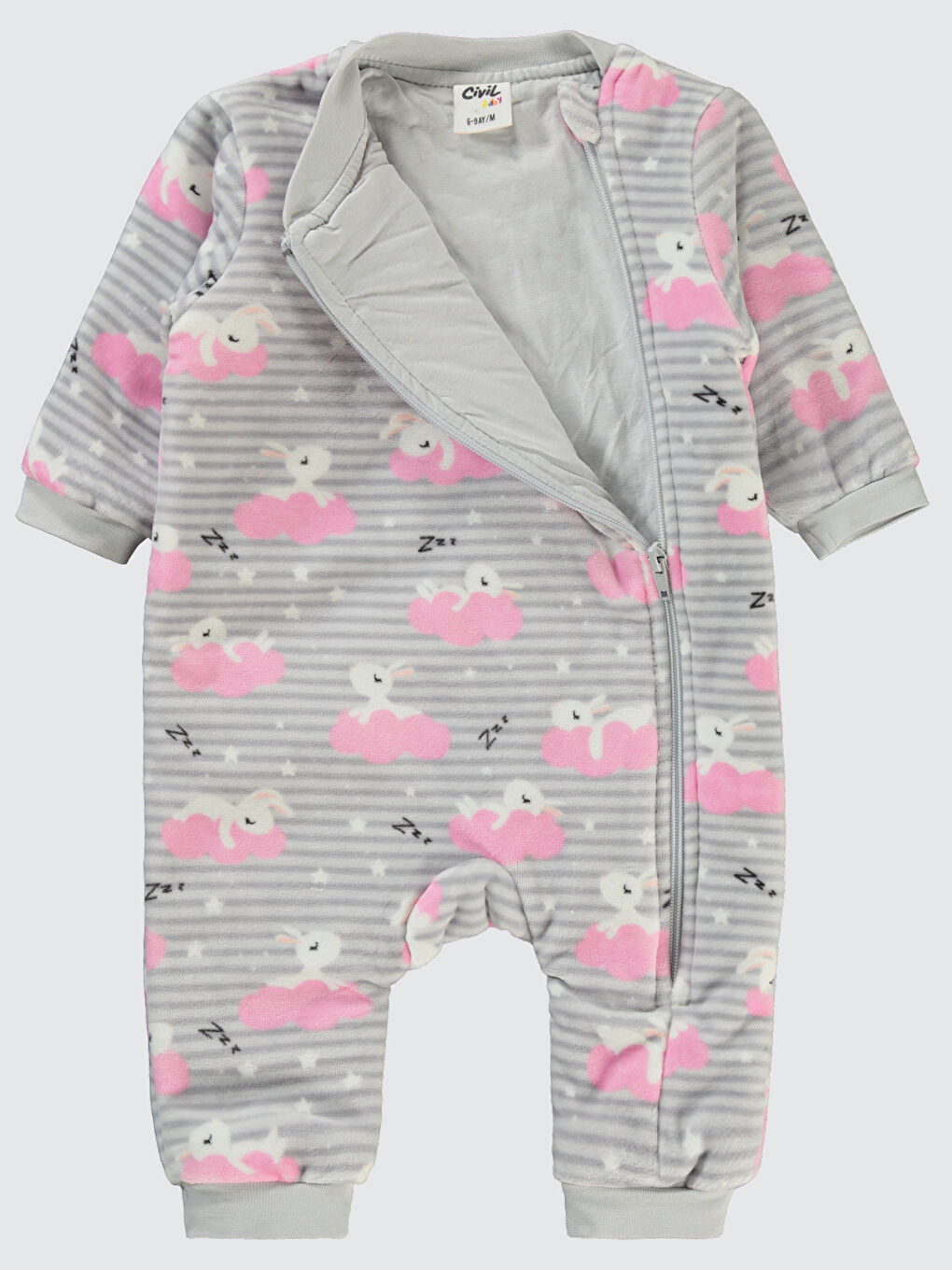 Baby Kız Bebek Patiksiz Uyku Tulumu 6-9 Ay Gri-1