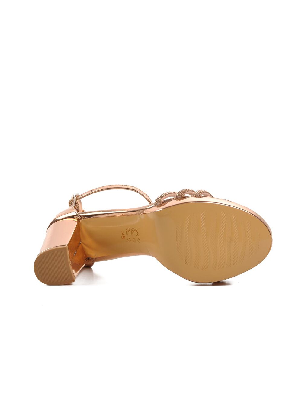 Sarı Altın Renkli Kadın Topuklu Ayakkabı 283-4