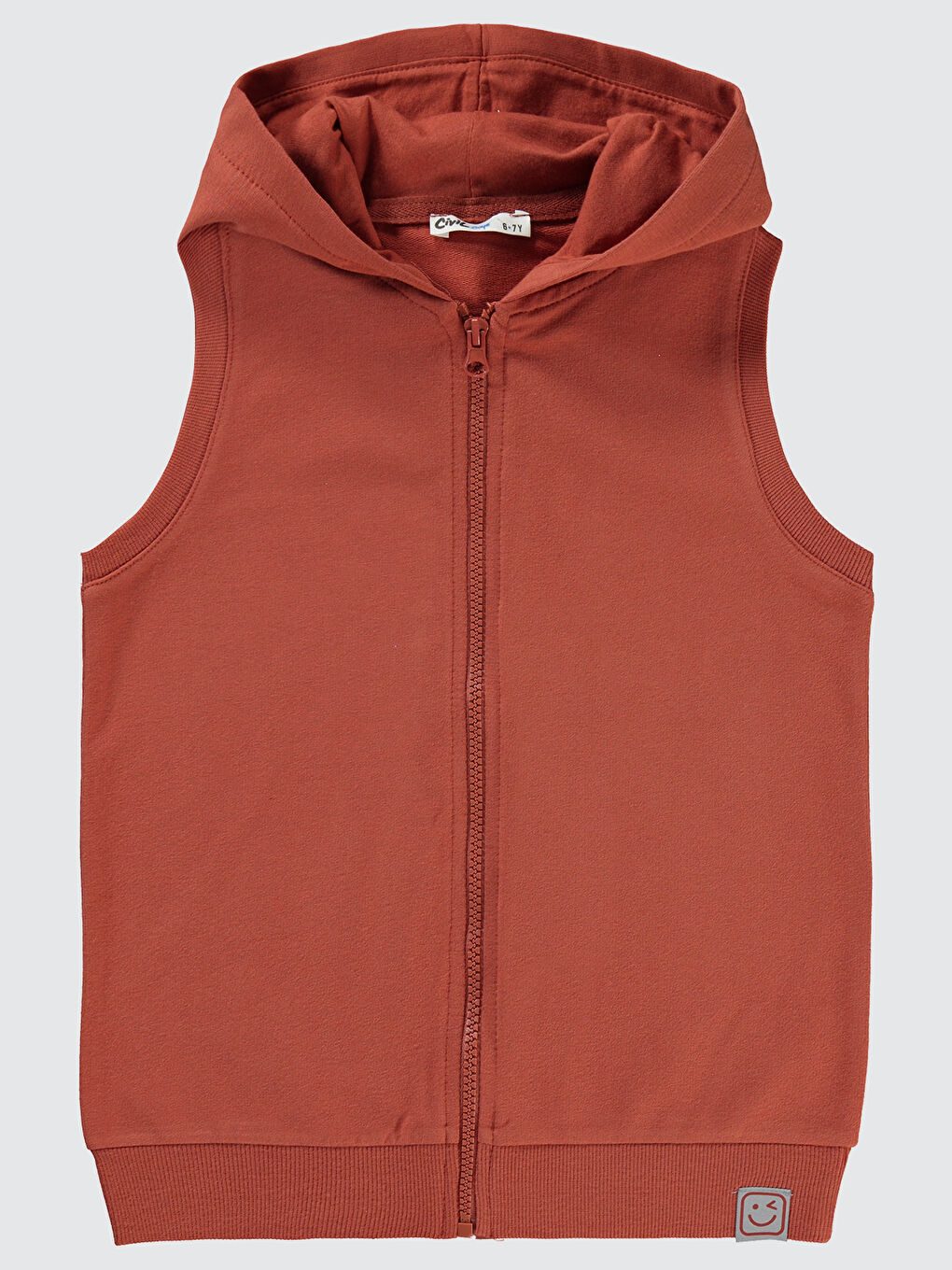 Turuncu Erkek Çocuk Yelek 6-9 Yaş Koyu Bakır