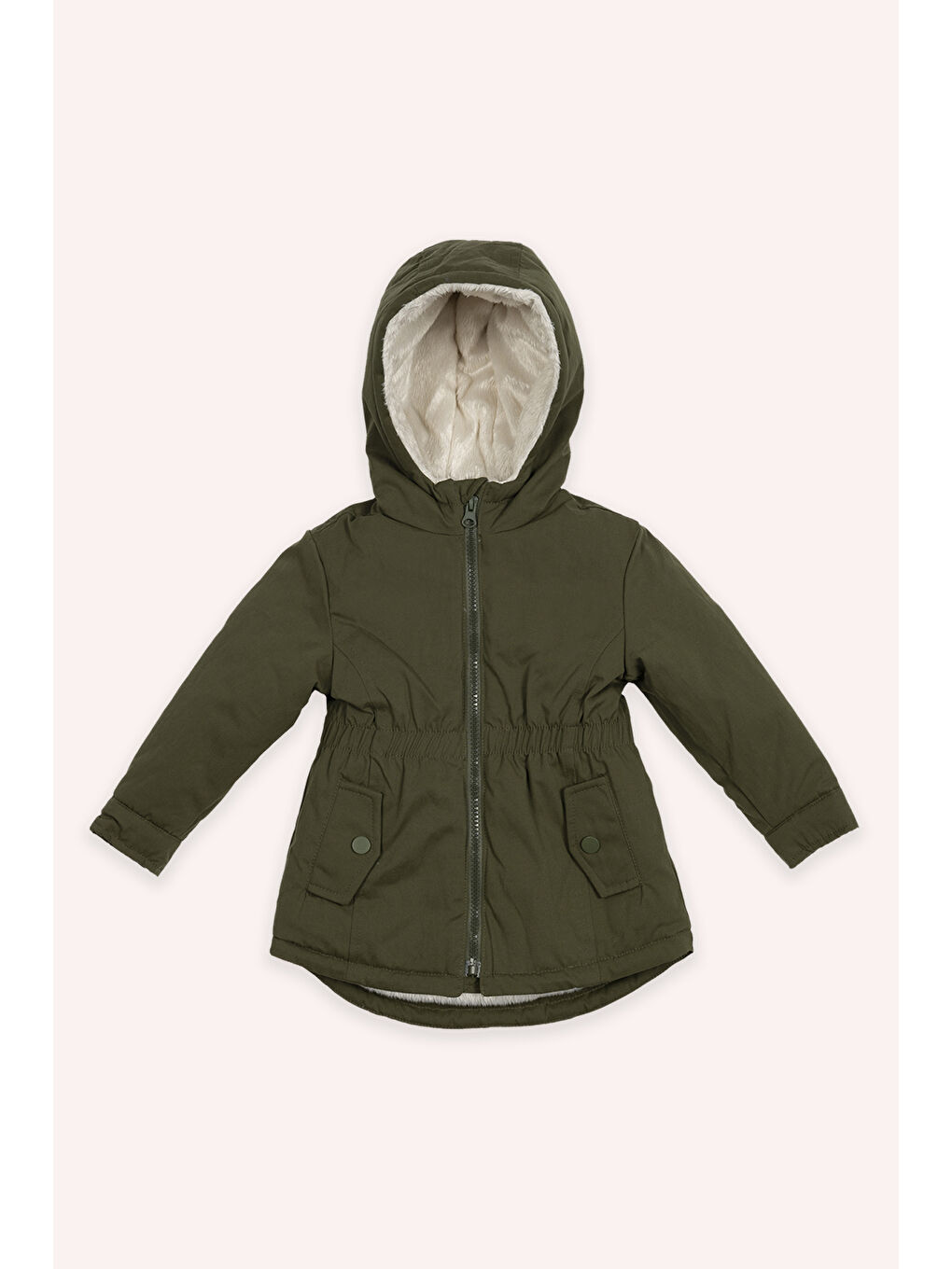 Erkek Bebek Kapüşonlu Haki Mont