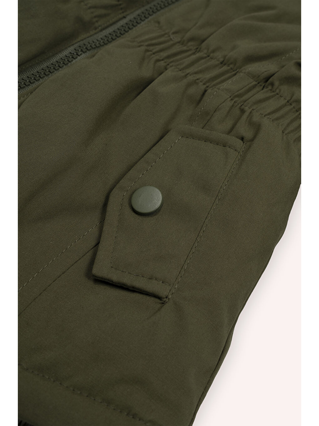 Erkek Bebek Kapüşonlu Haki Mont-1