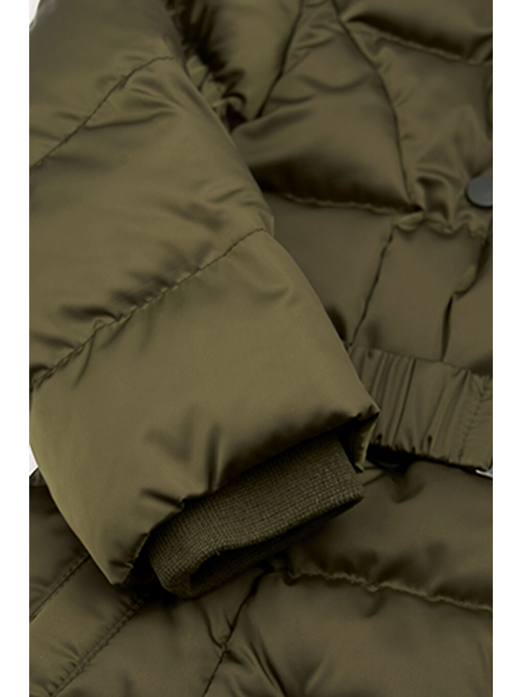 Kız Çocuk Kemerli Haki Kaban-2