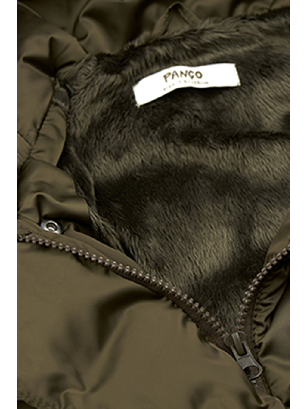 Kız Çocuk Kemerli Haki Kaban-3