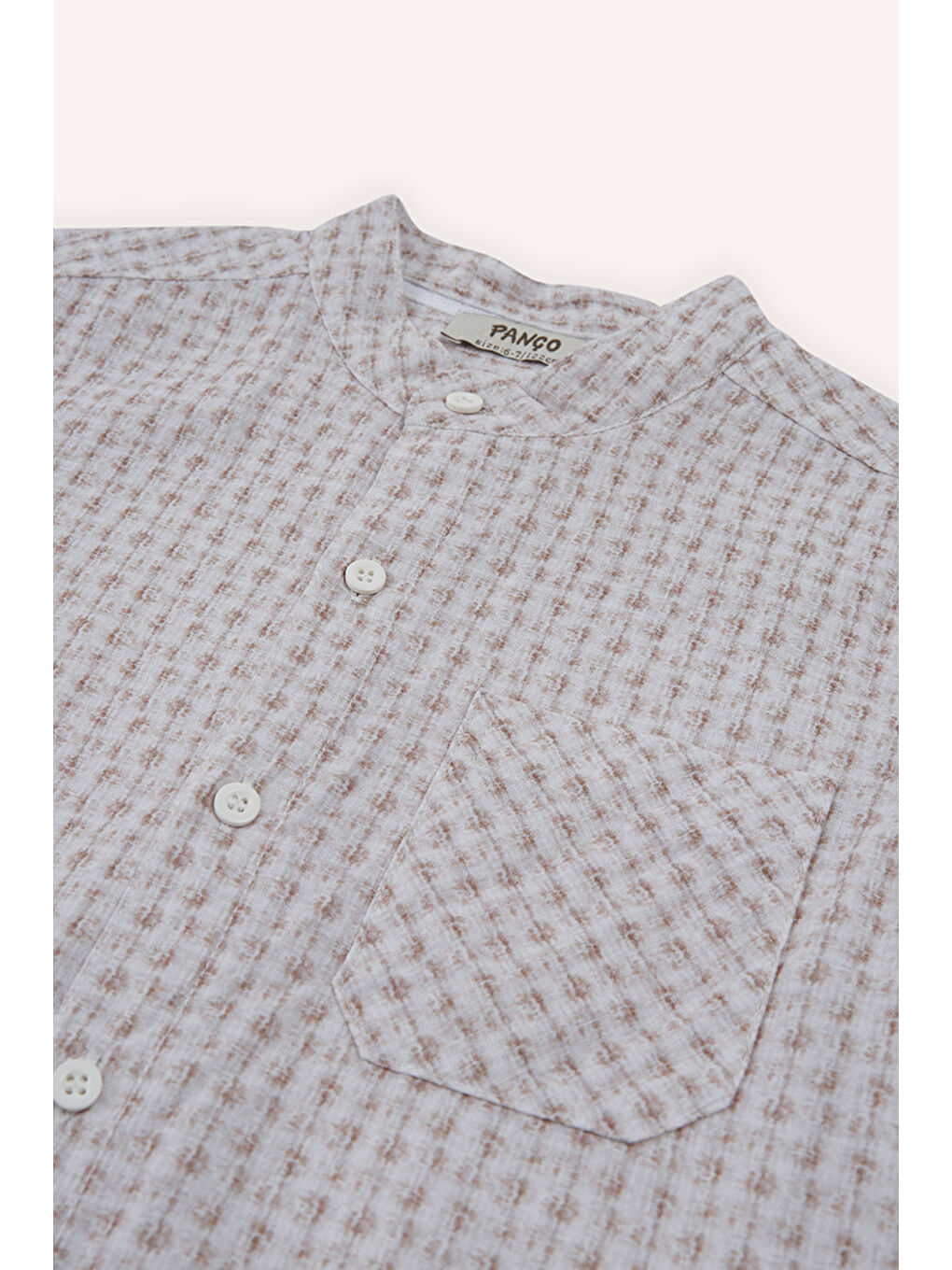 Kahverengi Erkek Çocuk Desenli Kahve Gömlek-1