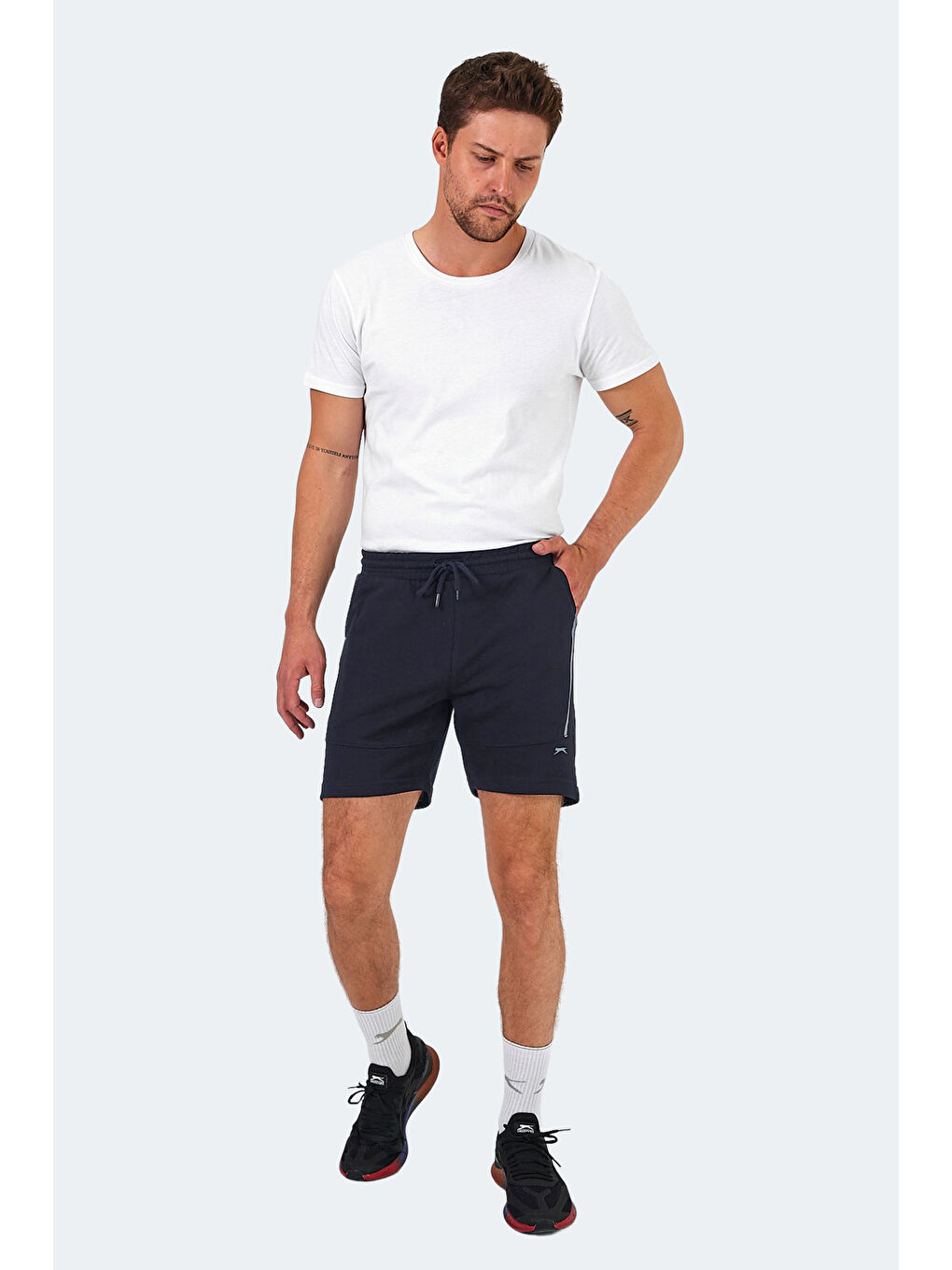 NAZAIRE IN Erkek Cepli Fıtness Lacivert Şort-5