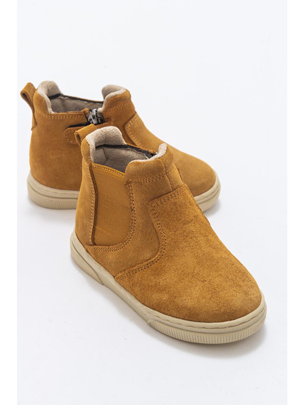 Bej Erkek Çocuk Kum Hakiki Deri Anatomik Günlük Bot