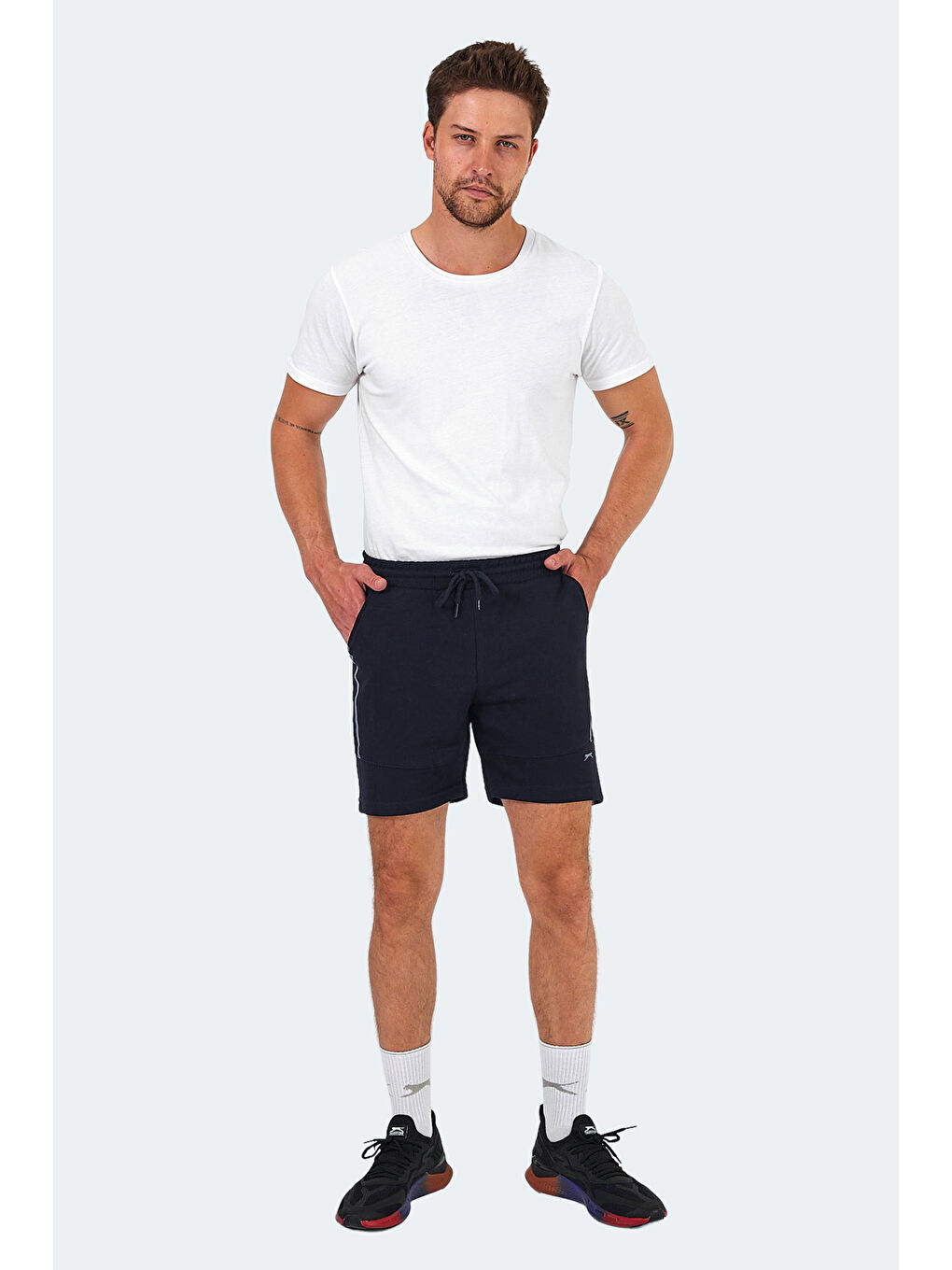 NAZAIRE IN Erkek Cepli Fıtness Lacivert Şort-6