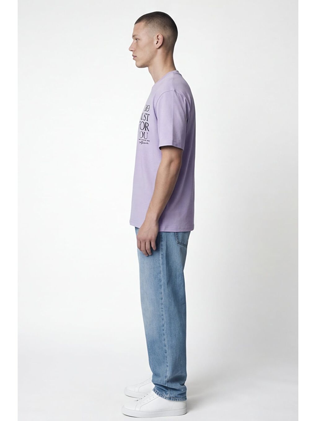 Giotelli Erkek Lila Geniş Kesim Oversize Fit %100 Pamuk Dokuma Bisiklet Yaka Tişört-2