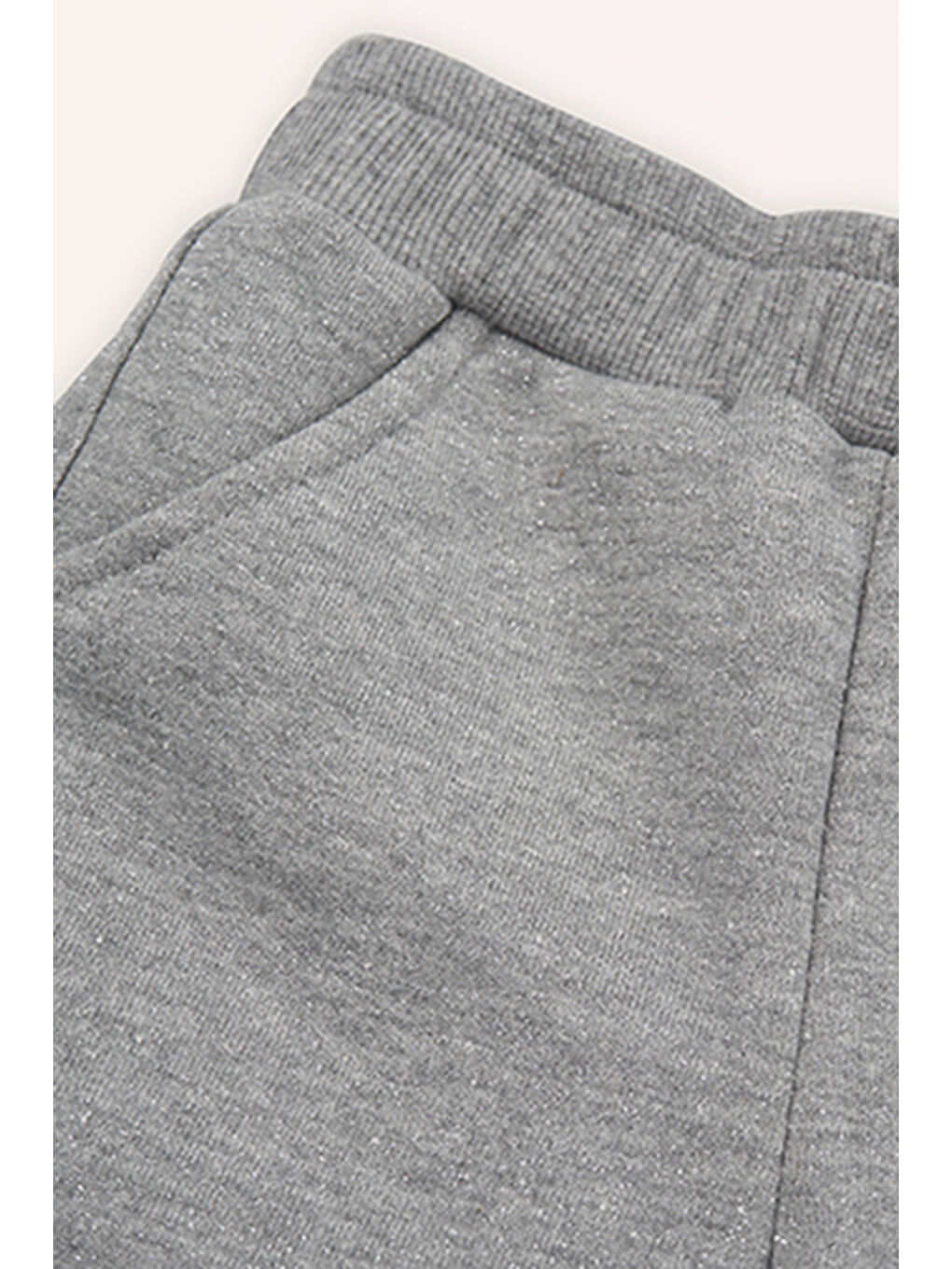 Kız Bebek Kulak Detaylı 2'li Gri-Melanj Eşofman Takımı-4