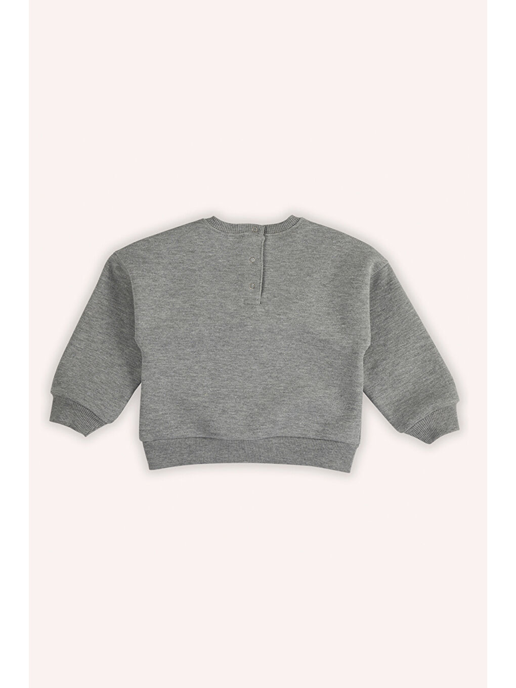 Kız Bebek Tül Fiyonk Detaylı Gri-Melanj Sweatshirt-1