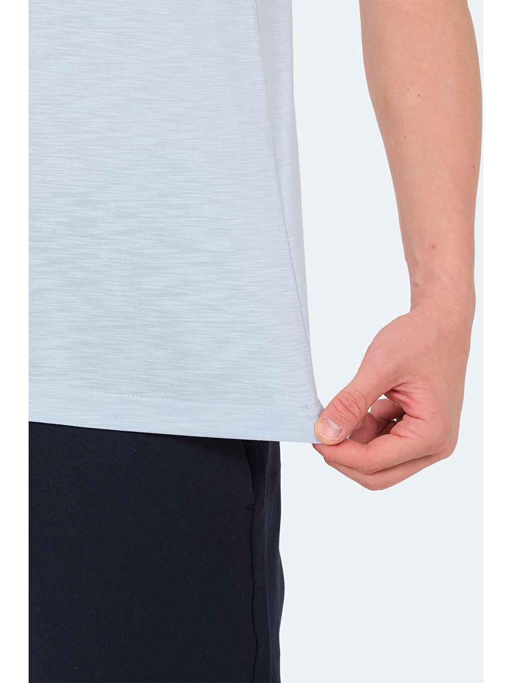 Mavi Polo Yaka Kısa Kollu Erkek Tişört-5