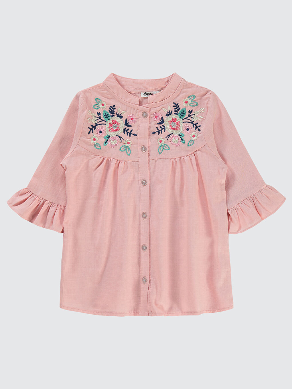 Pembe Girls Kız Çocuk Gömlek 6-9 Yaş Somon