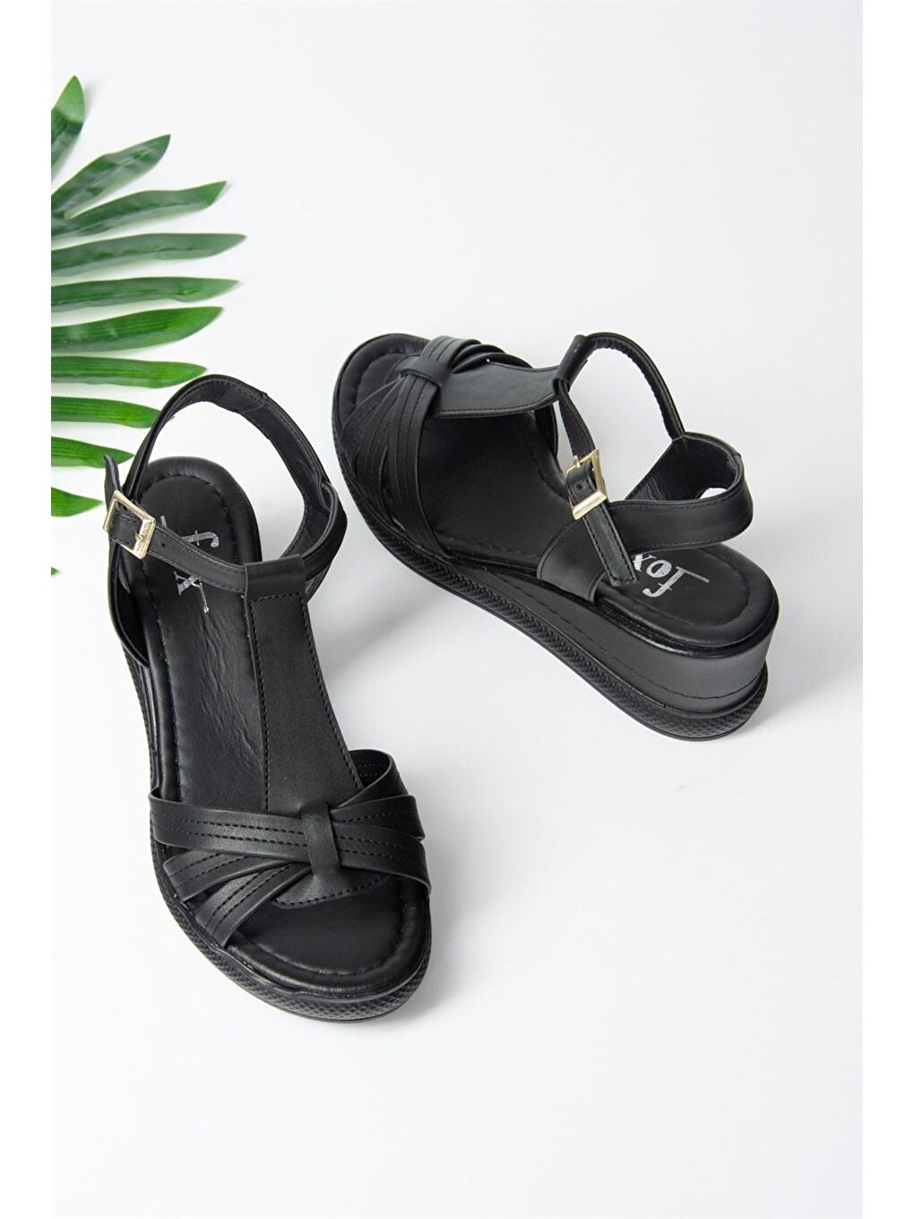 K674305309 Siyah Dolgu Taban Kadın Ayakkabı-3