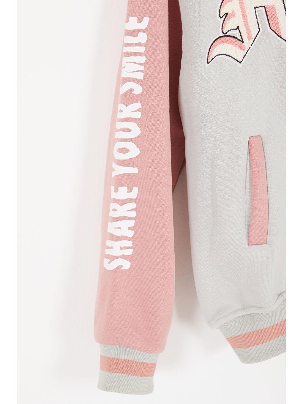 Gri Girl Yazı Baskılı Kapüşonlu Şardonlu Kolej Eşofman Takım 17070-1