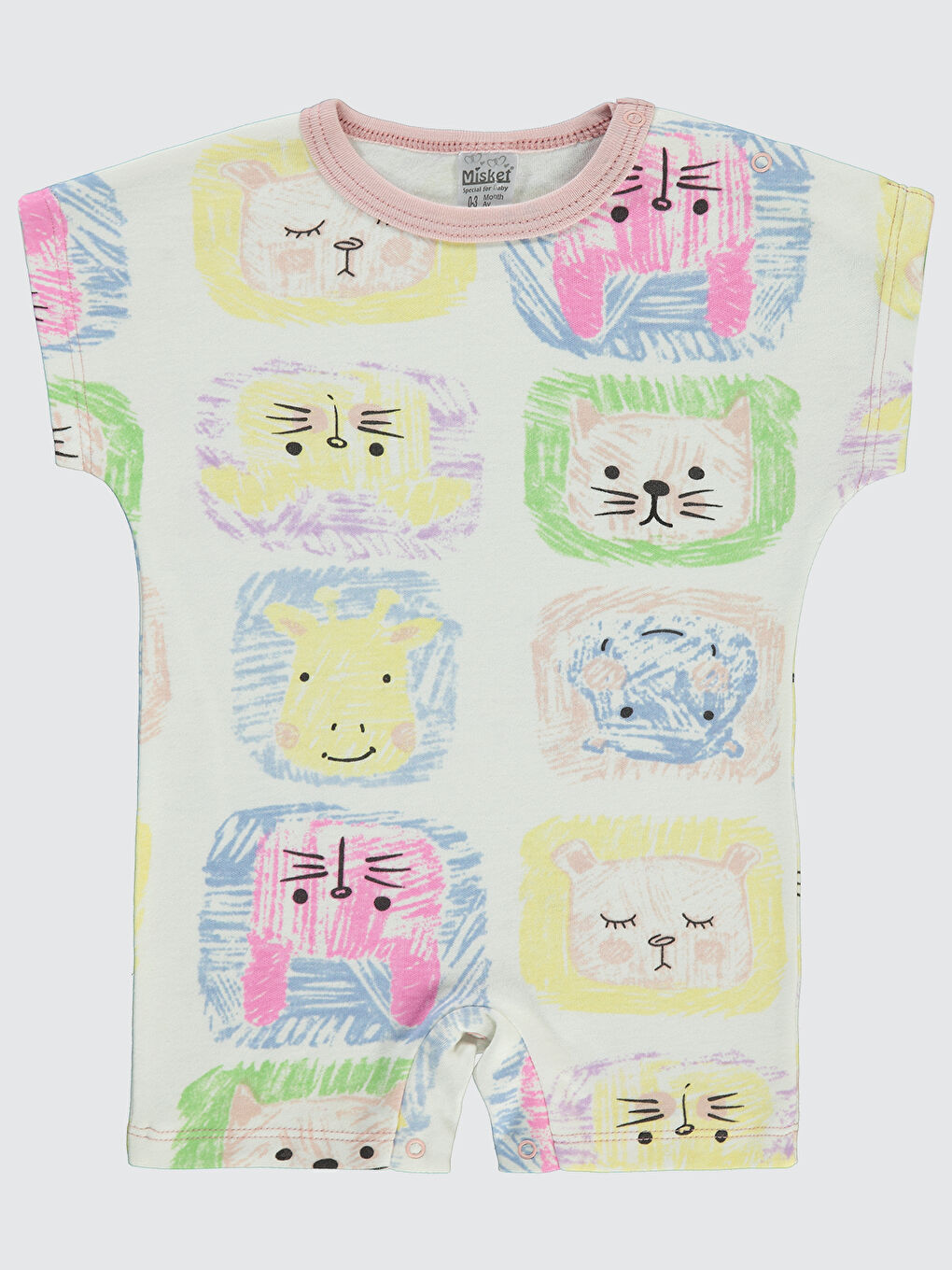 Pembe Kız Bebek Patiksiz Tulum 0-6 Ay Pudra