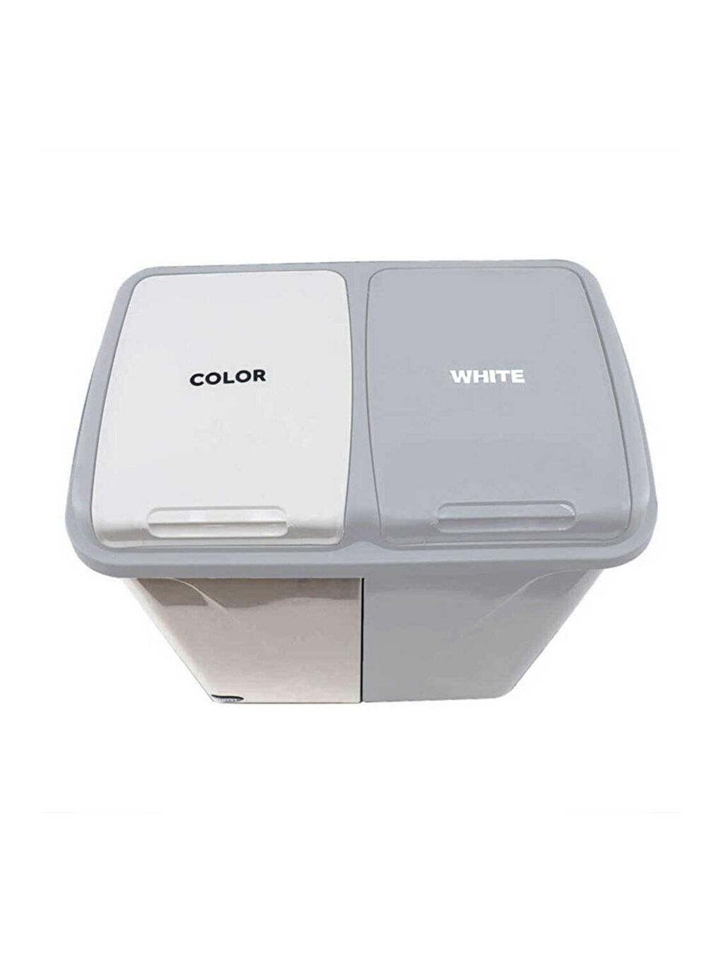 Melly Duo İki Bölmeli Kirli Çamaşır Sepeti - Banyo Çamaşır Sepeti Renkliler & Beyazlar 30 Lt+30 Lt-2