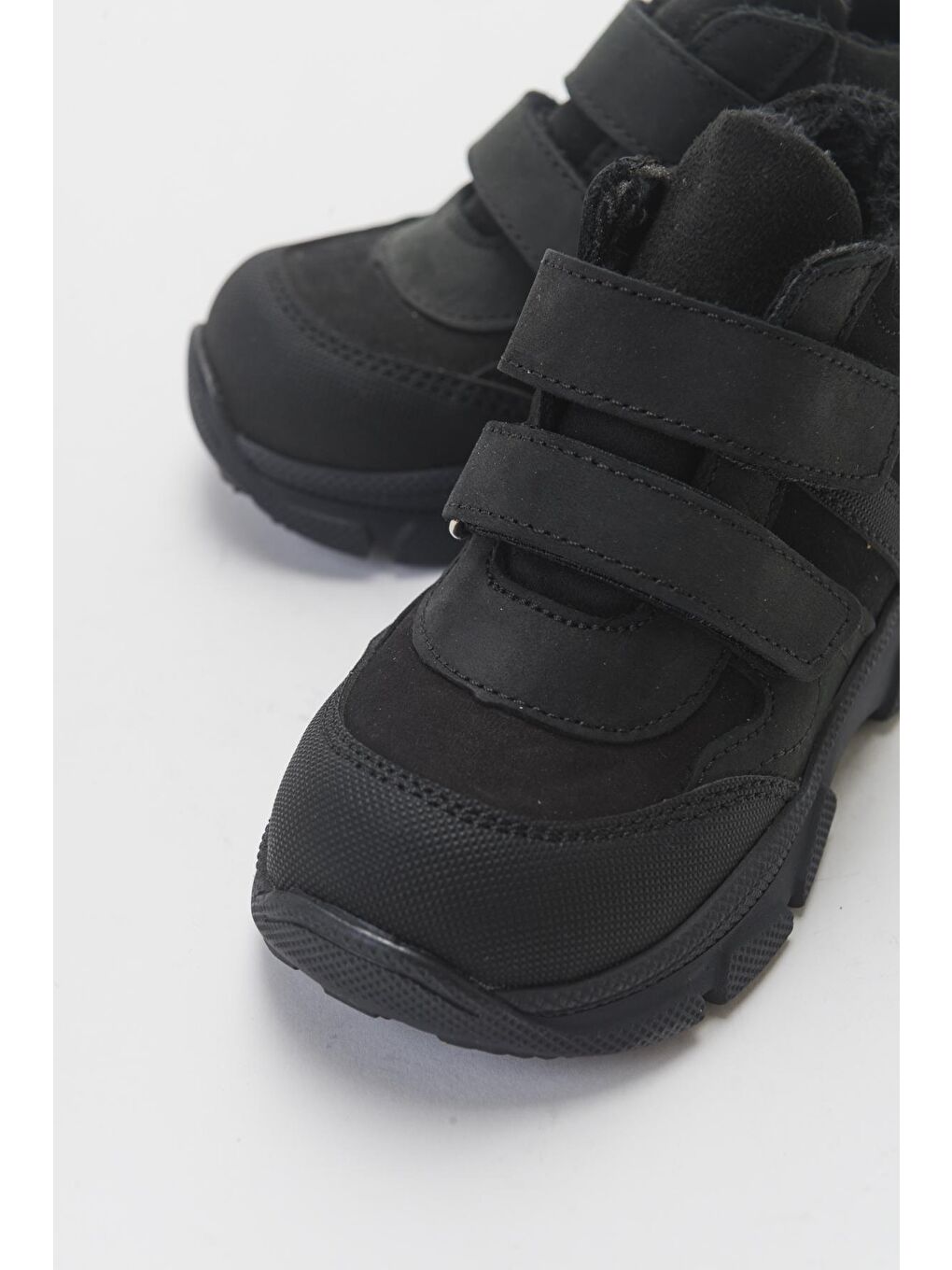 Erkek Çocuk Siyah Hakiki Deri Anatomik Günlük Bot-1