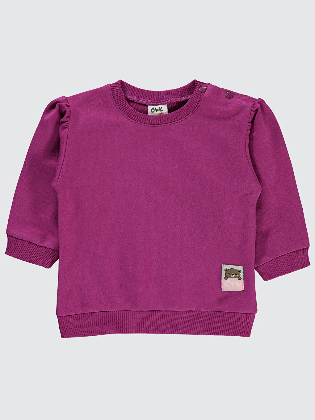 Baby Kız Bebek Sweatshirt 6-18 Ay Orkide Moru