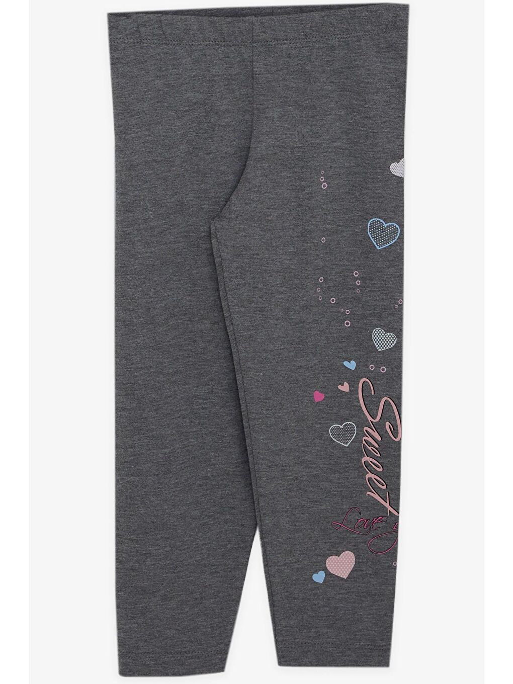 Kız Çocuk Taytlı Takım Sevimli Kız Baskılı Kalpli Pembe (2-6 Yaş)-3