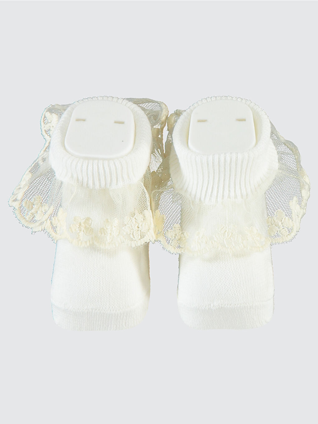 Minidamla Kız Bebek Çorap 0-6 Ay Ekru