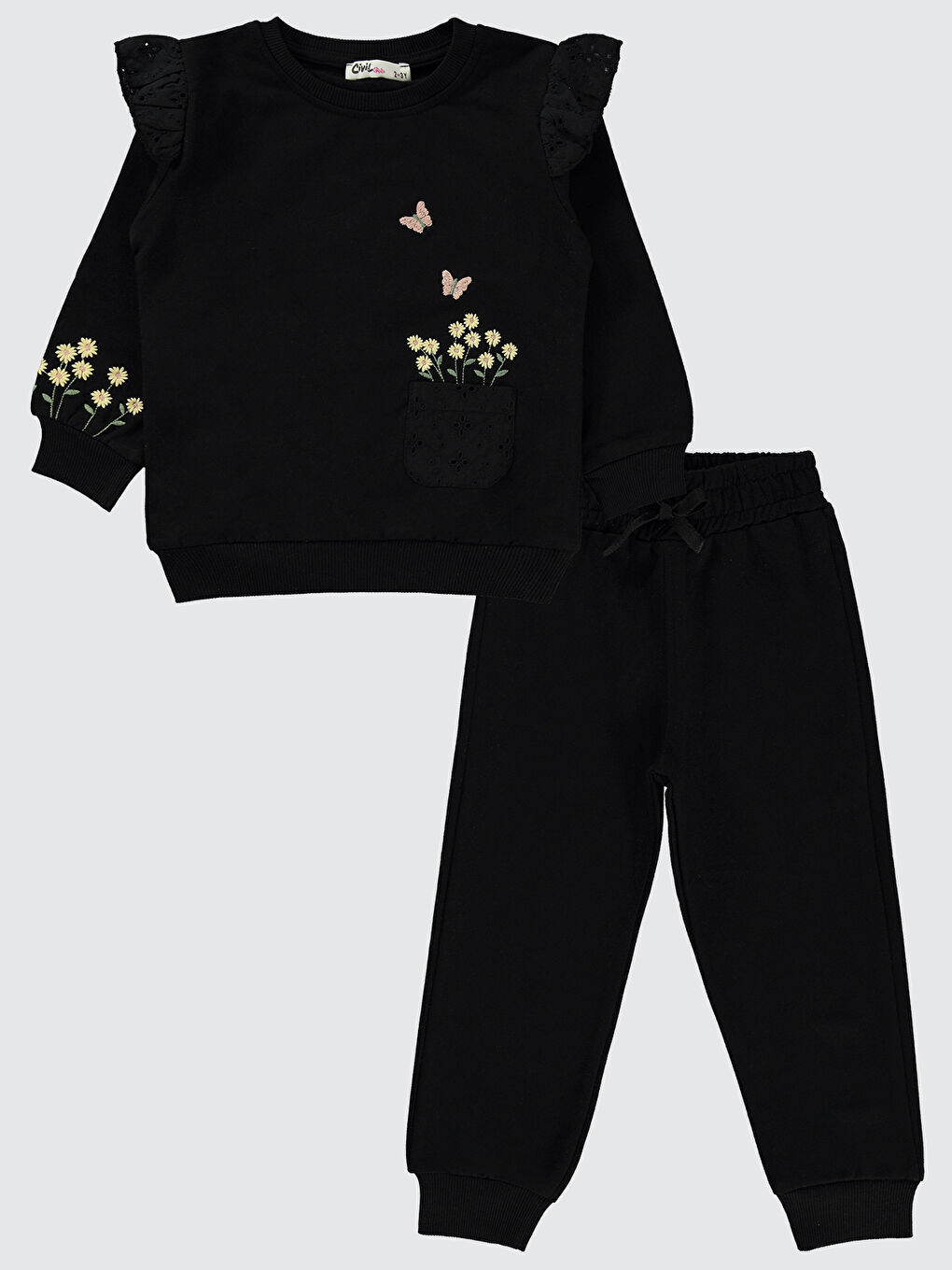 Girls Kız Çocuk Eşofman Takımı 2-5 Yaş Siyah
