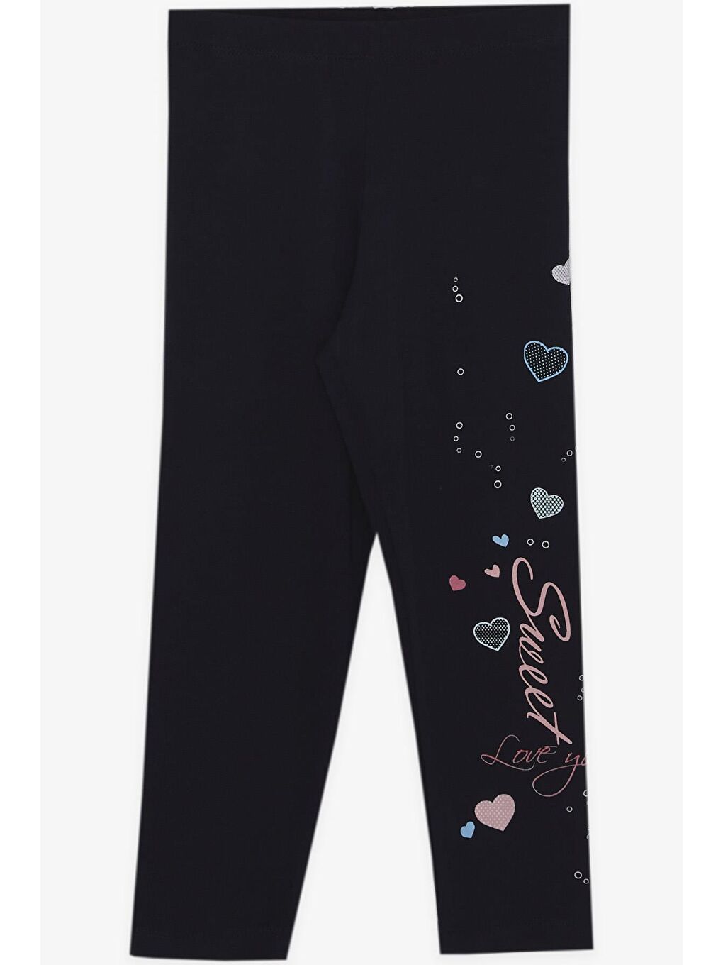 Pembe Kız Çocuk Taytlı Takım Sevimli Kız Baskılı Kalpli Somon Melanj (2-6 Yaş)-3