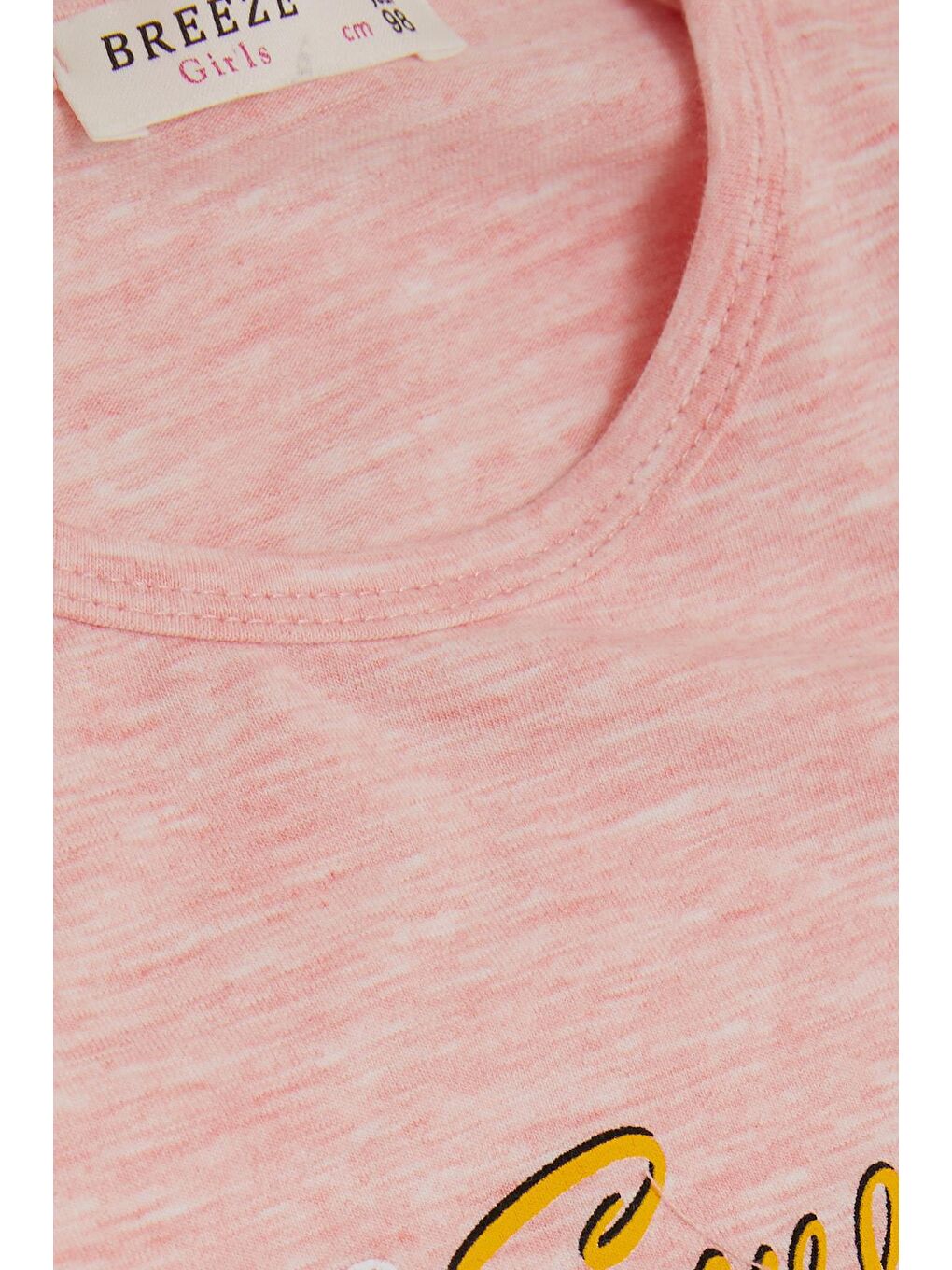 Pembe Kız Çocuk Taytlı Takım Sevimli Kız Baskılı Kalpli Somon Melanj (2-6 Yaş)-4