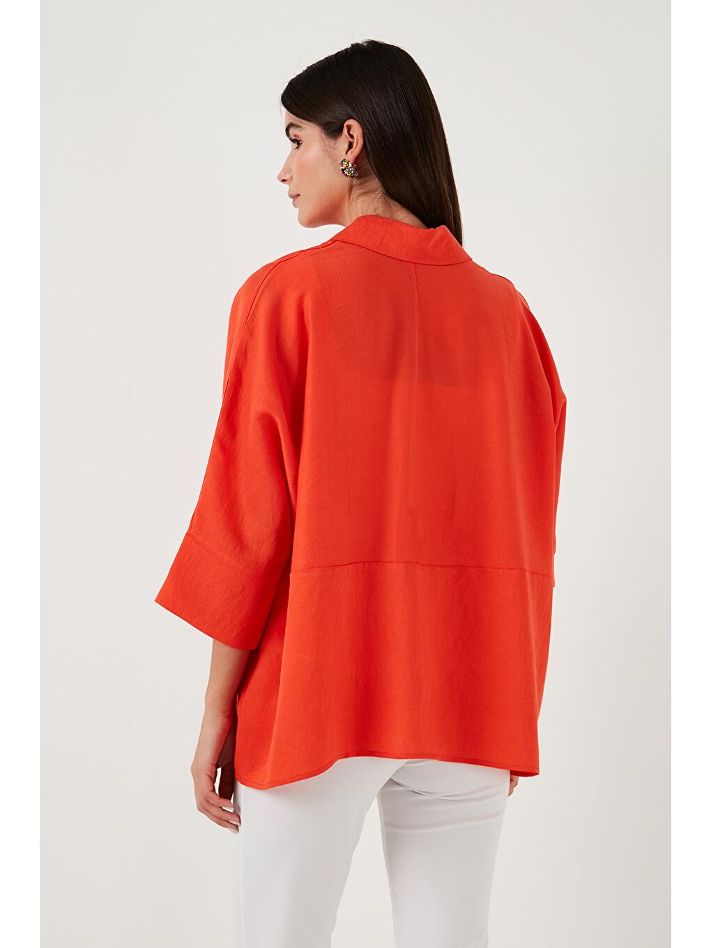 Turuncu Truvakar Kol Oversize Gömlek 514344010 L-4