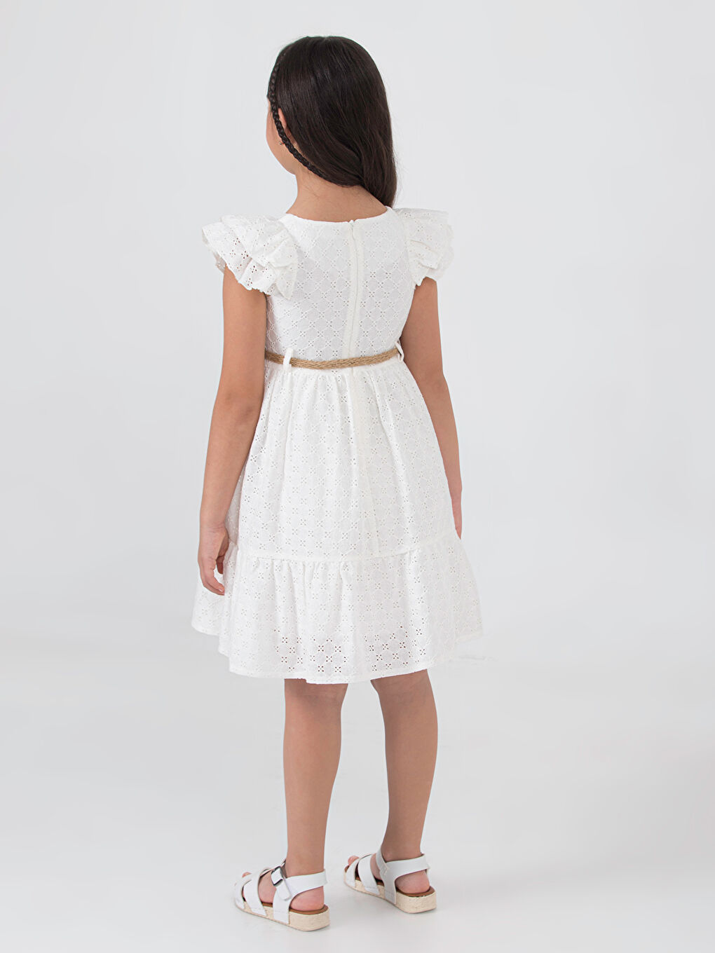 Gilrs Kız Çocuk Elbise 6-9 Yaş Ekru-2