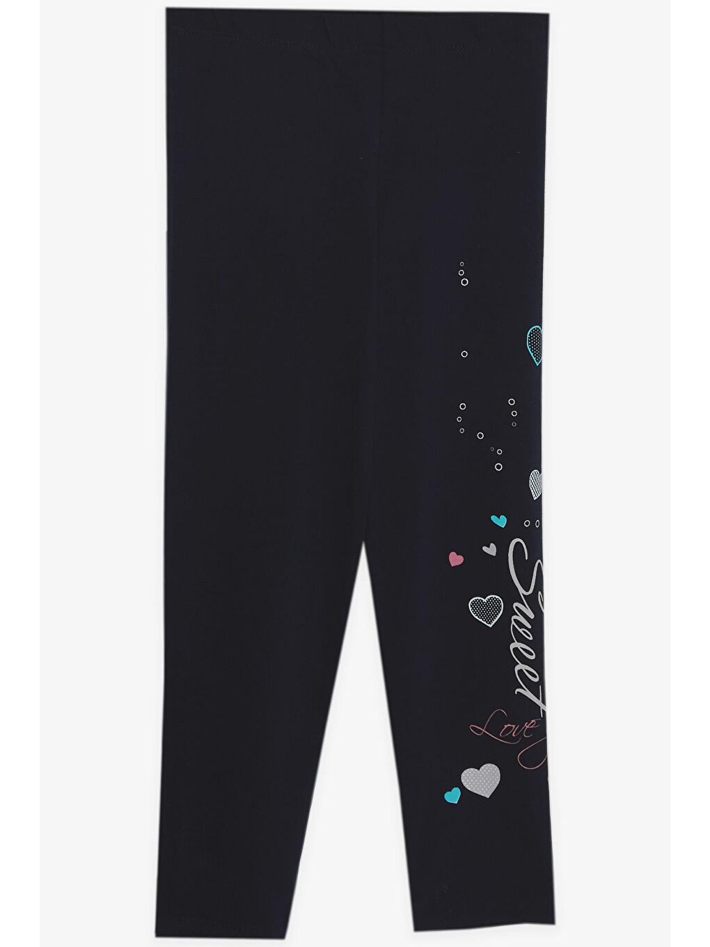 Kız Çocuk Taytlı Takım Sevimli Kız Baskılı Kalpli Bej Melanj (2-6 Yaş)-3