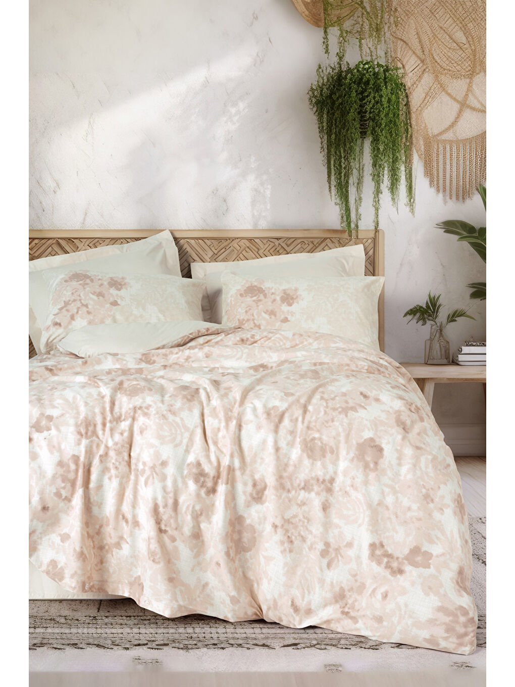 Karışık Pamuk Box Dual Çift Kişilik Nevresim Takimi Vestige Bej