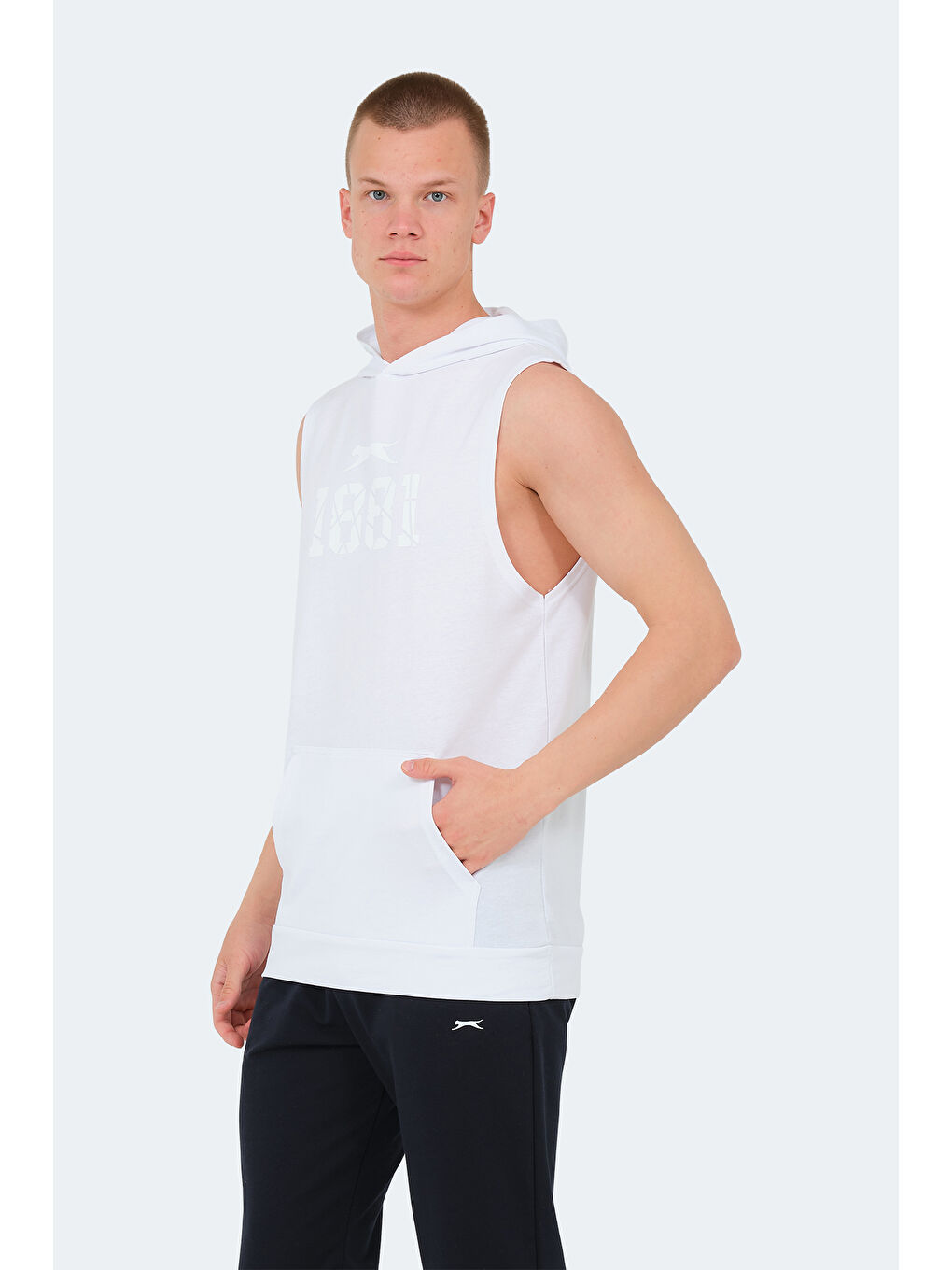 VASILISA Erkek Kolsuz Tişört Beyaz-4