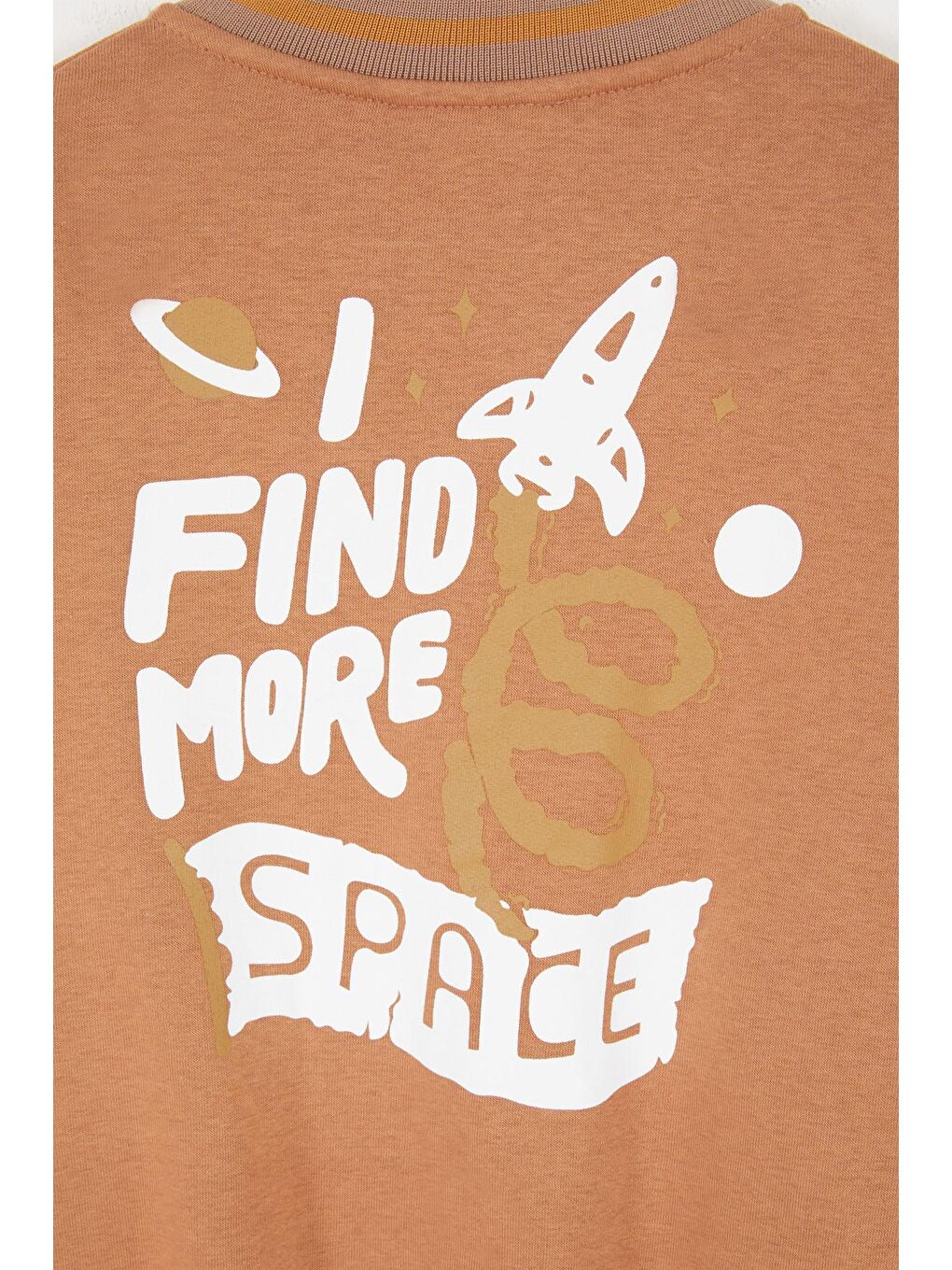 Kahverengi Uzay Temalı Şardonlu Erkek Çocuk Kolej Eşofman Takımı 17075-4