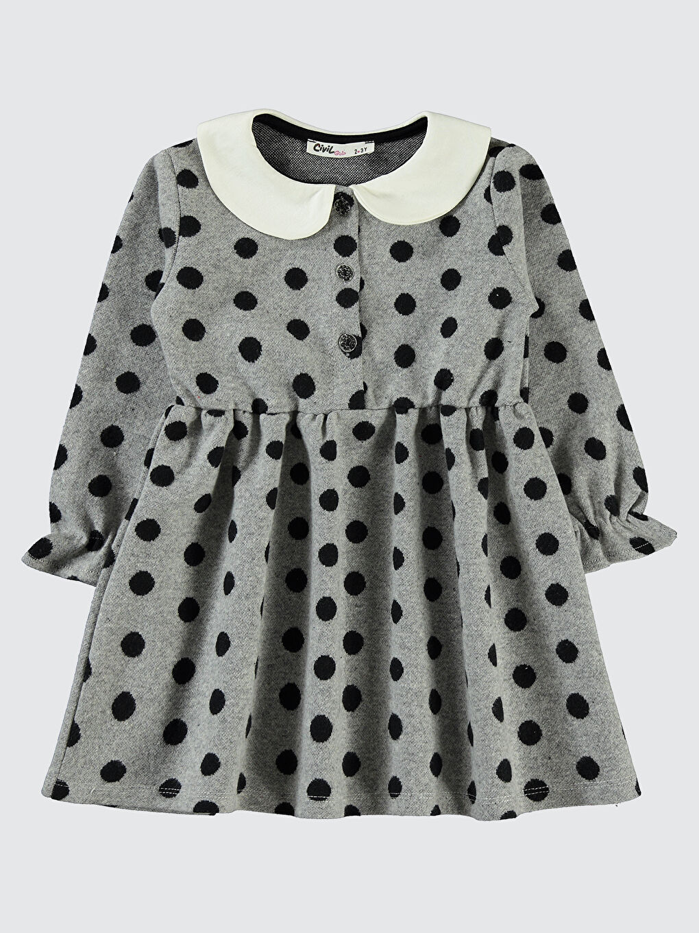 Girls Kız Çocuk Elbise 2-5 Yaş Gri