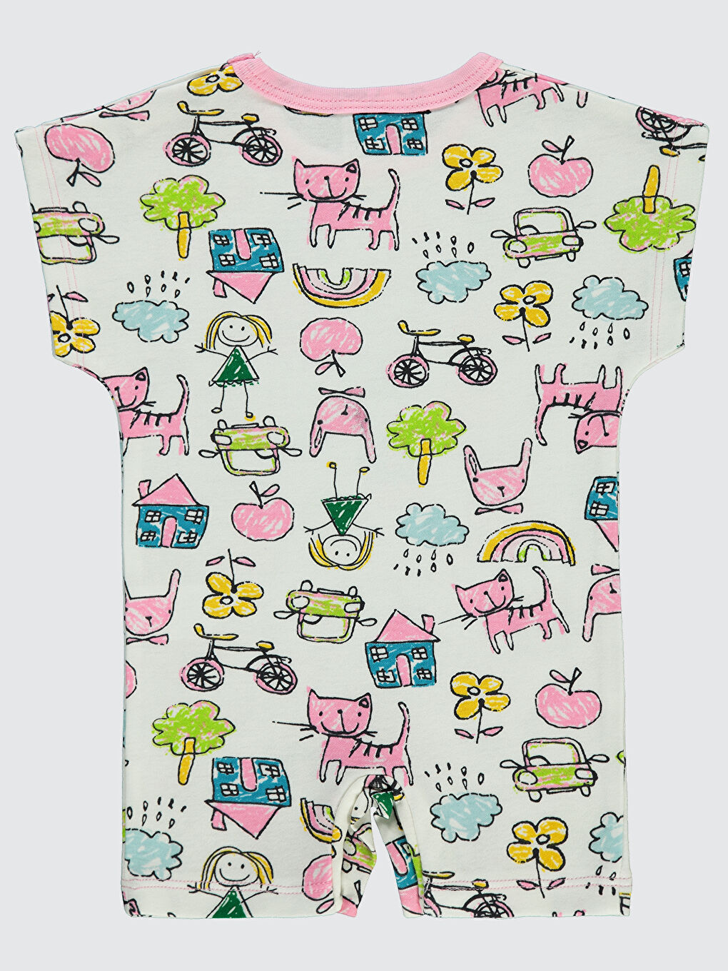 Kız Bebek Patiksiz Tulum 0-6 Ay Pembe-1