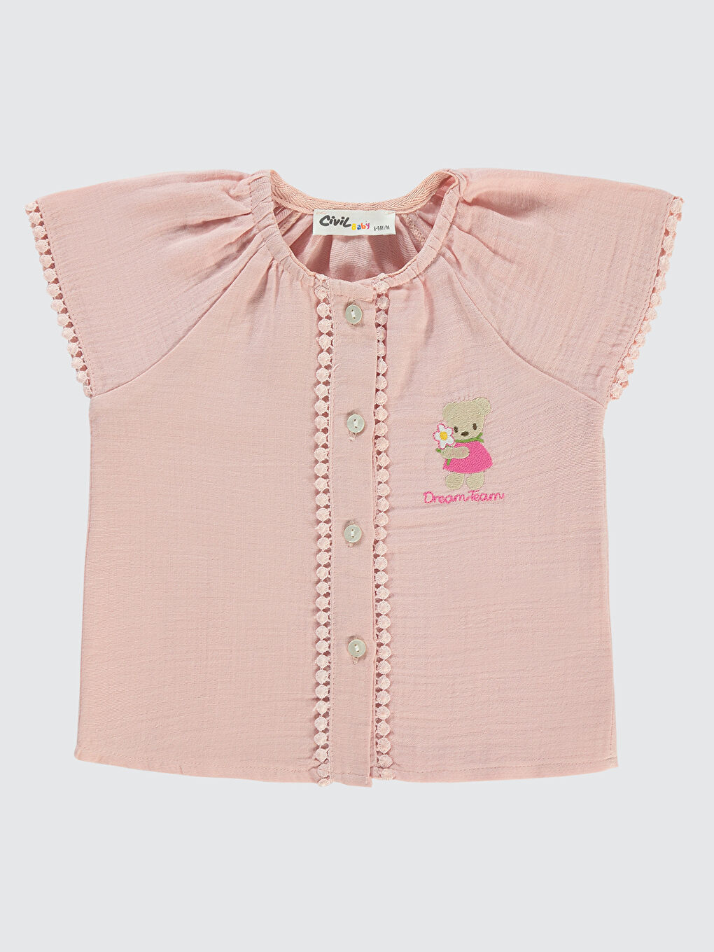 Pembe Baby Kız Bebek Gömlek 6-18 Ay Pudra