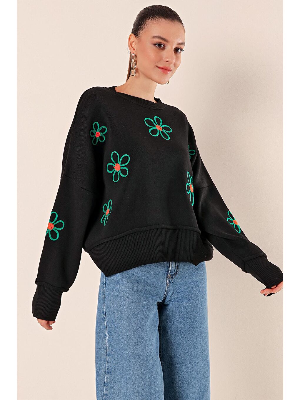 15824 Oversize Panço Kazak - Siyah