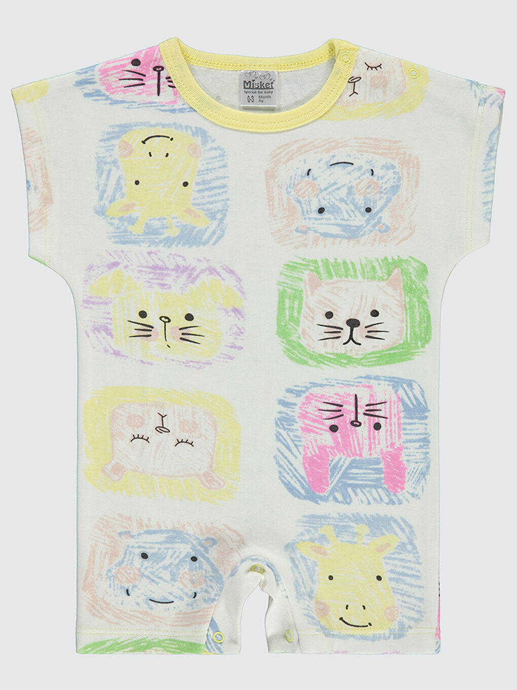 Kız Bebek Patiksiz Tulum 0-6 Ay Sarı